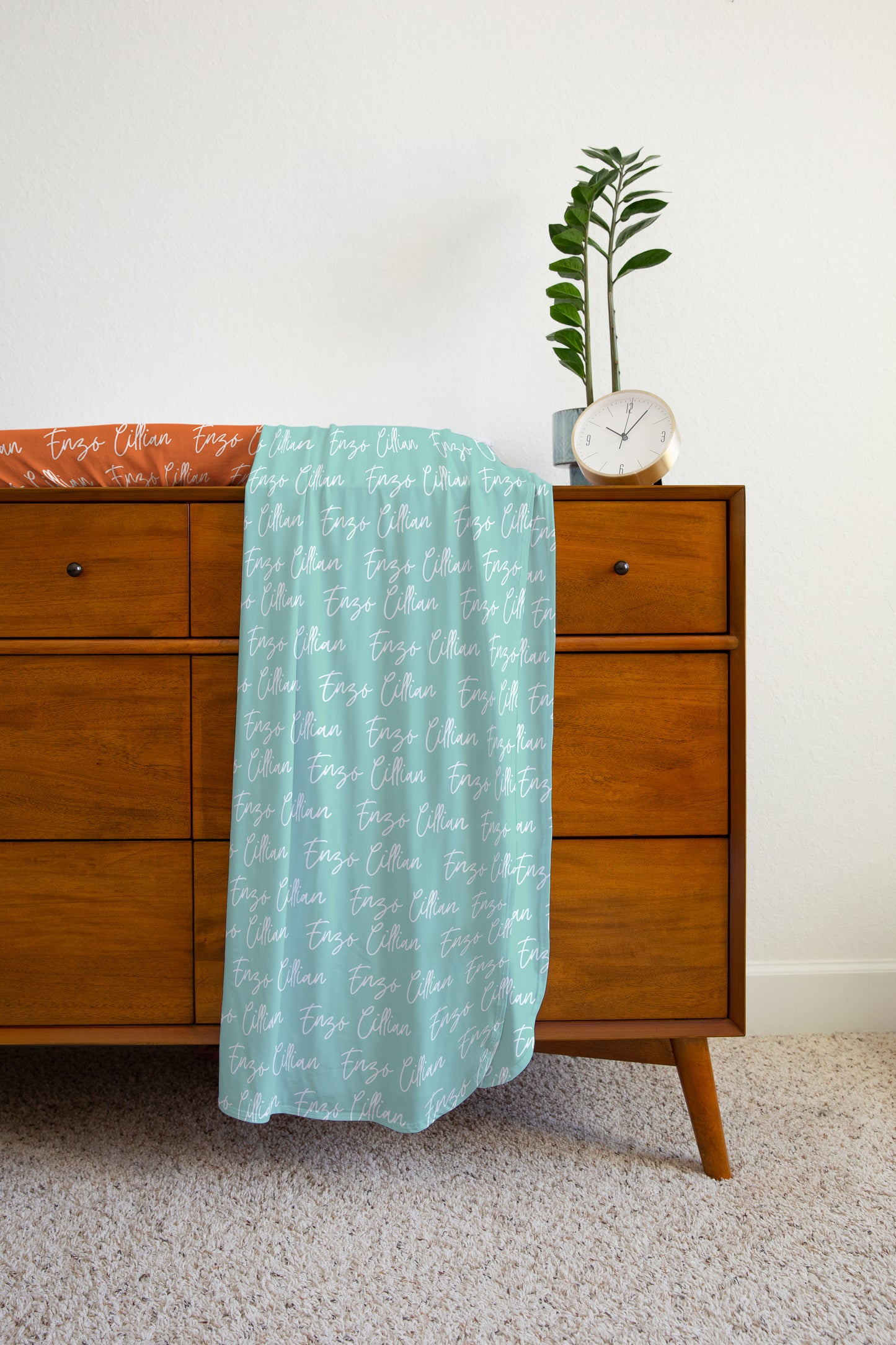 Solid Color Twisty Font Personalized Name Swaddle