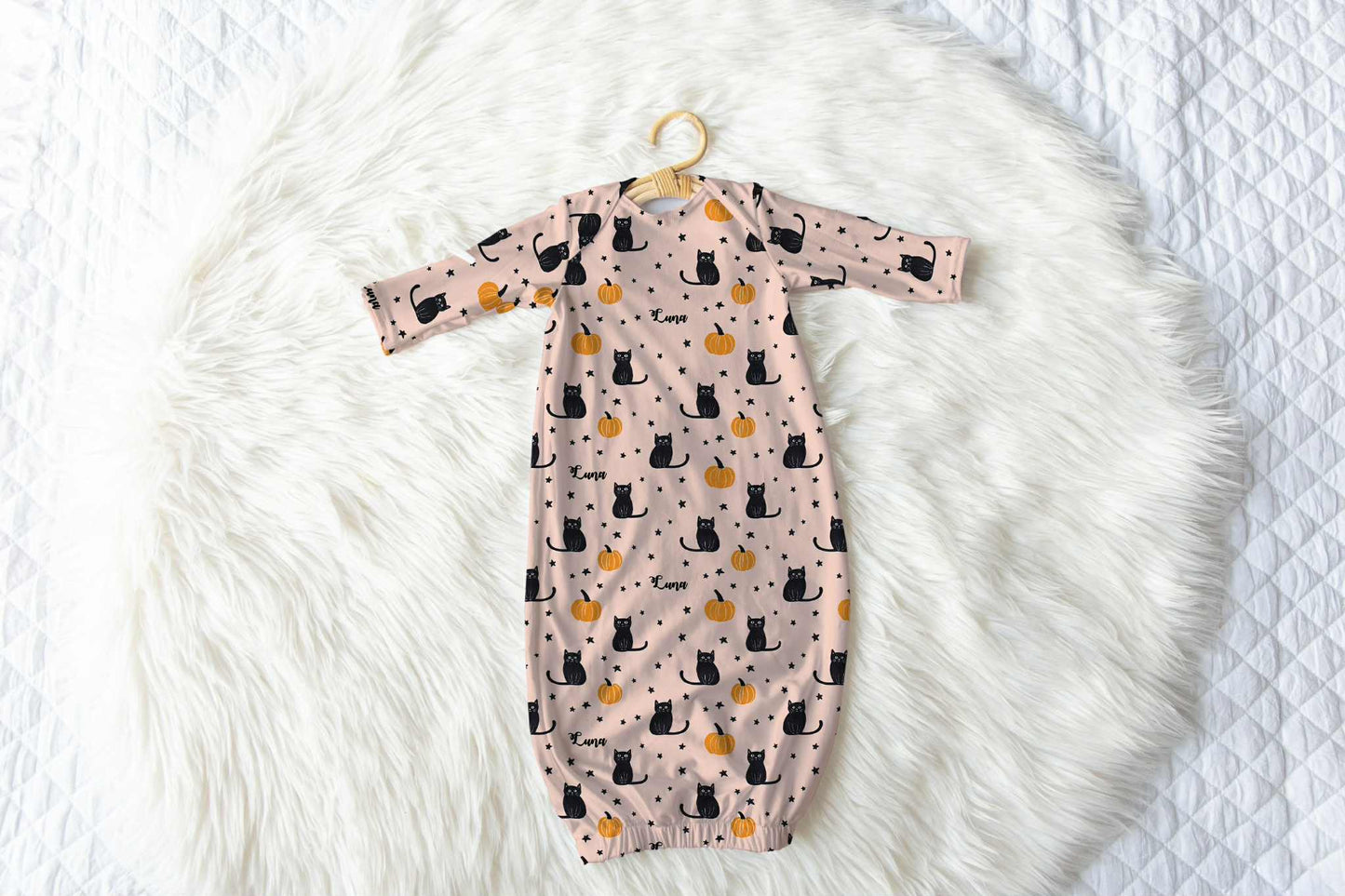Purr-anormal Activity Halloween Personalized Name Infant Gown