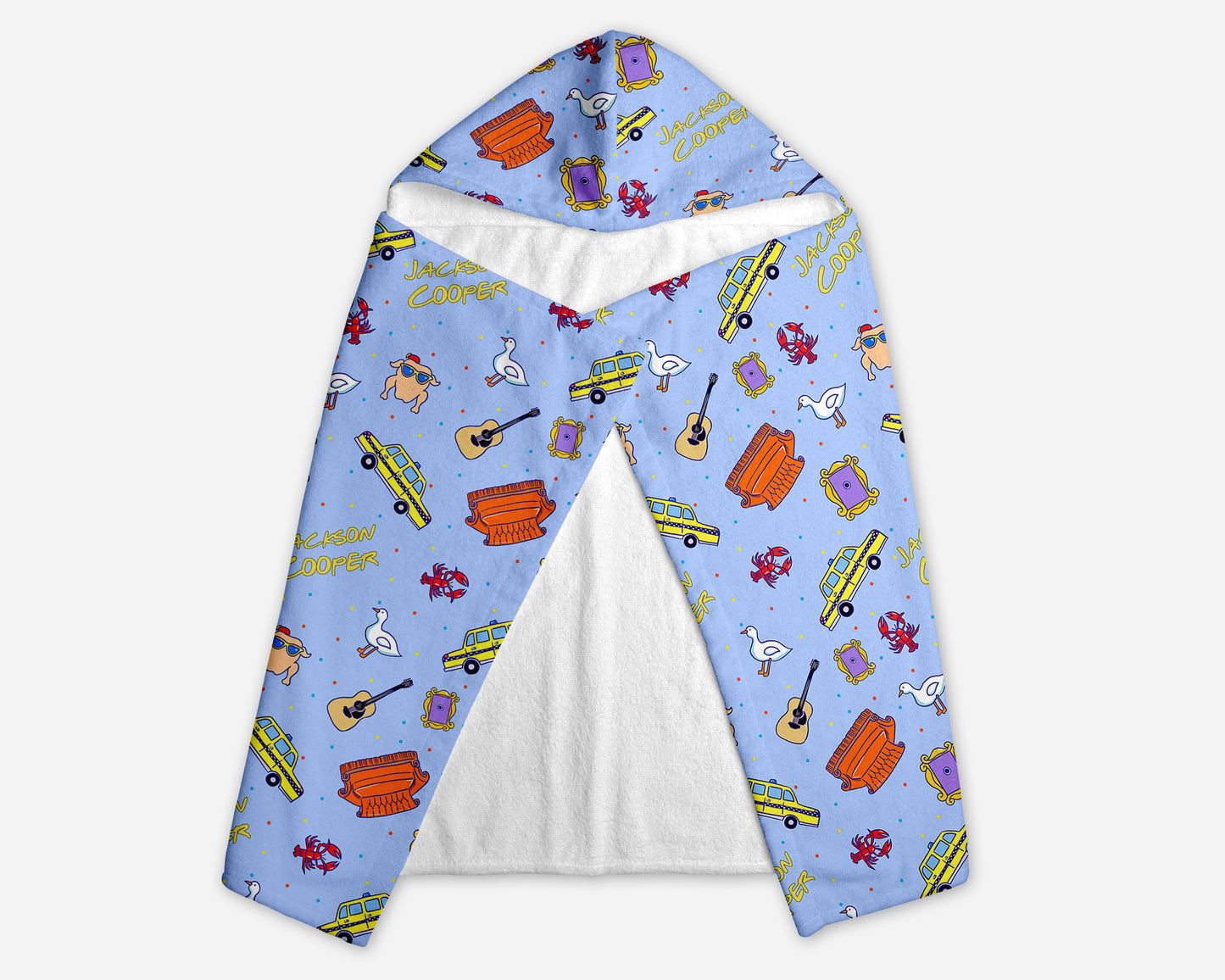Besties on Blue Personalized Hooded Towel
