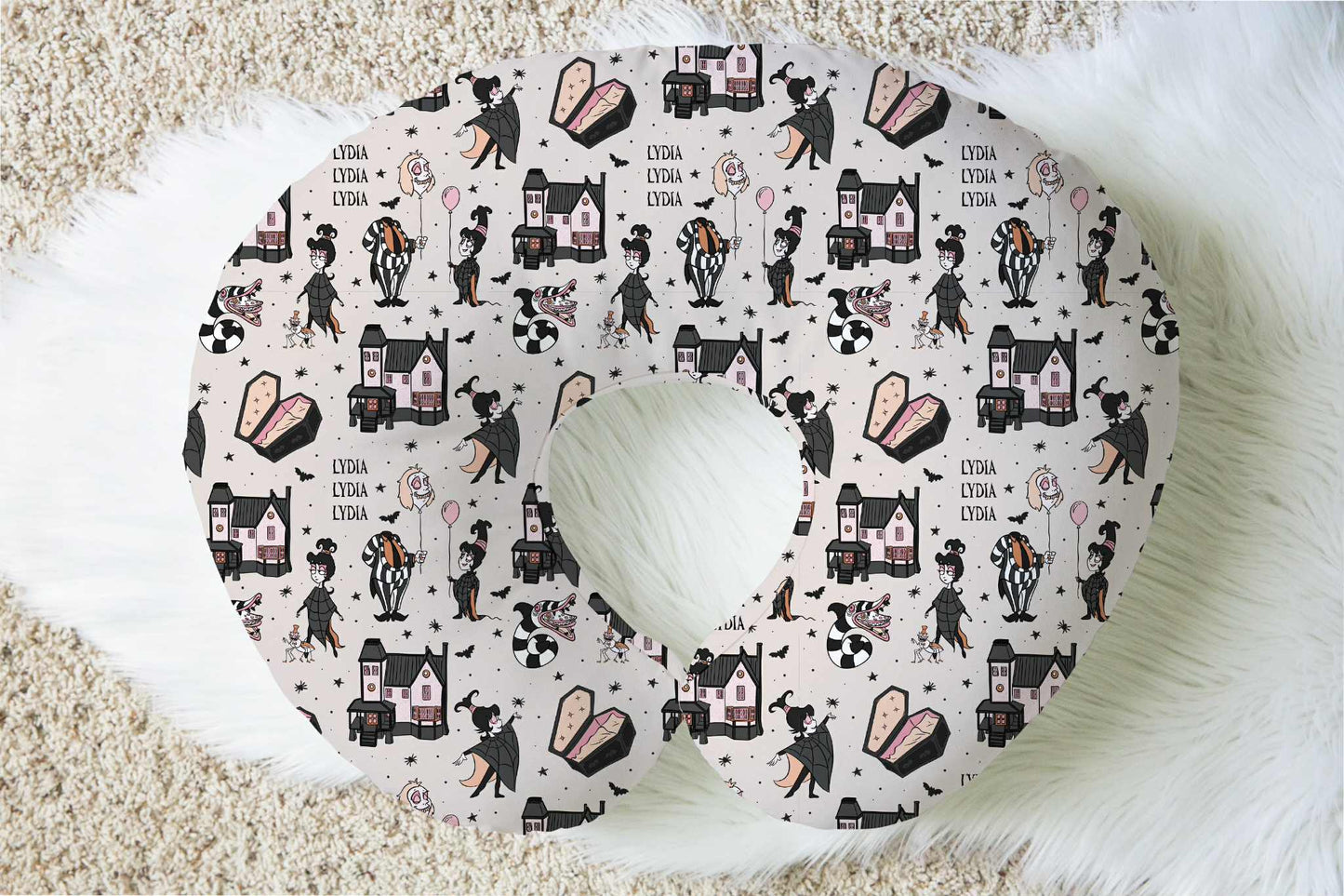 Say My Name 3X Halloween Personalized Baby Name Nursing Pillow Cover