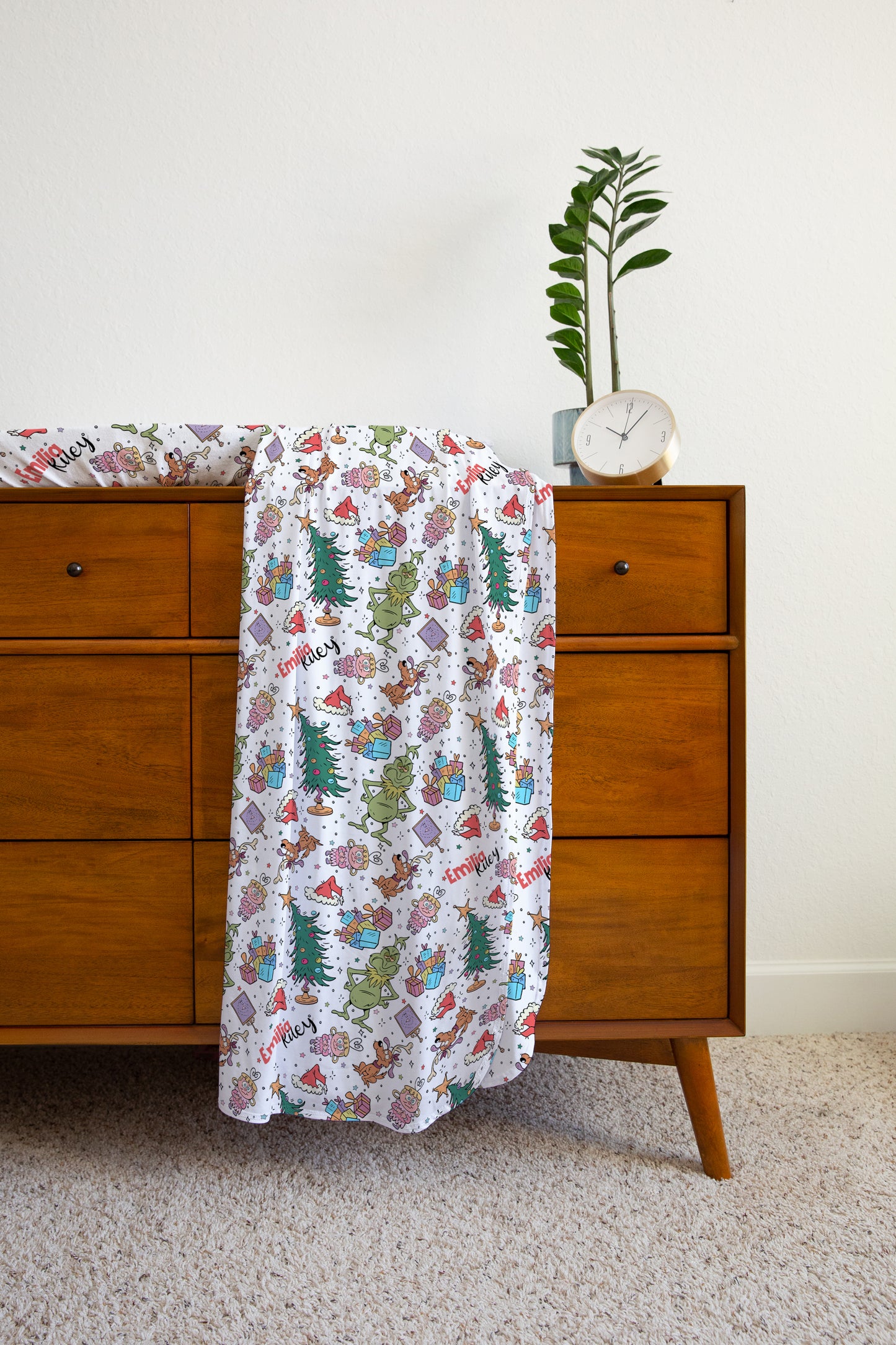 Mean But Merry Christmas Personalized Name Swaddle Blanket