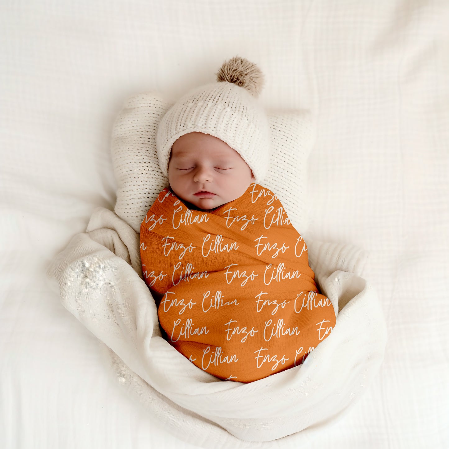 Solid Color Twisty Font Personalized Name Swaddle