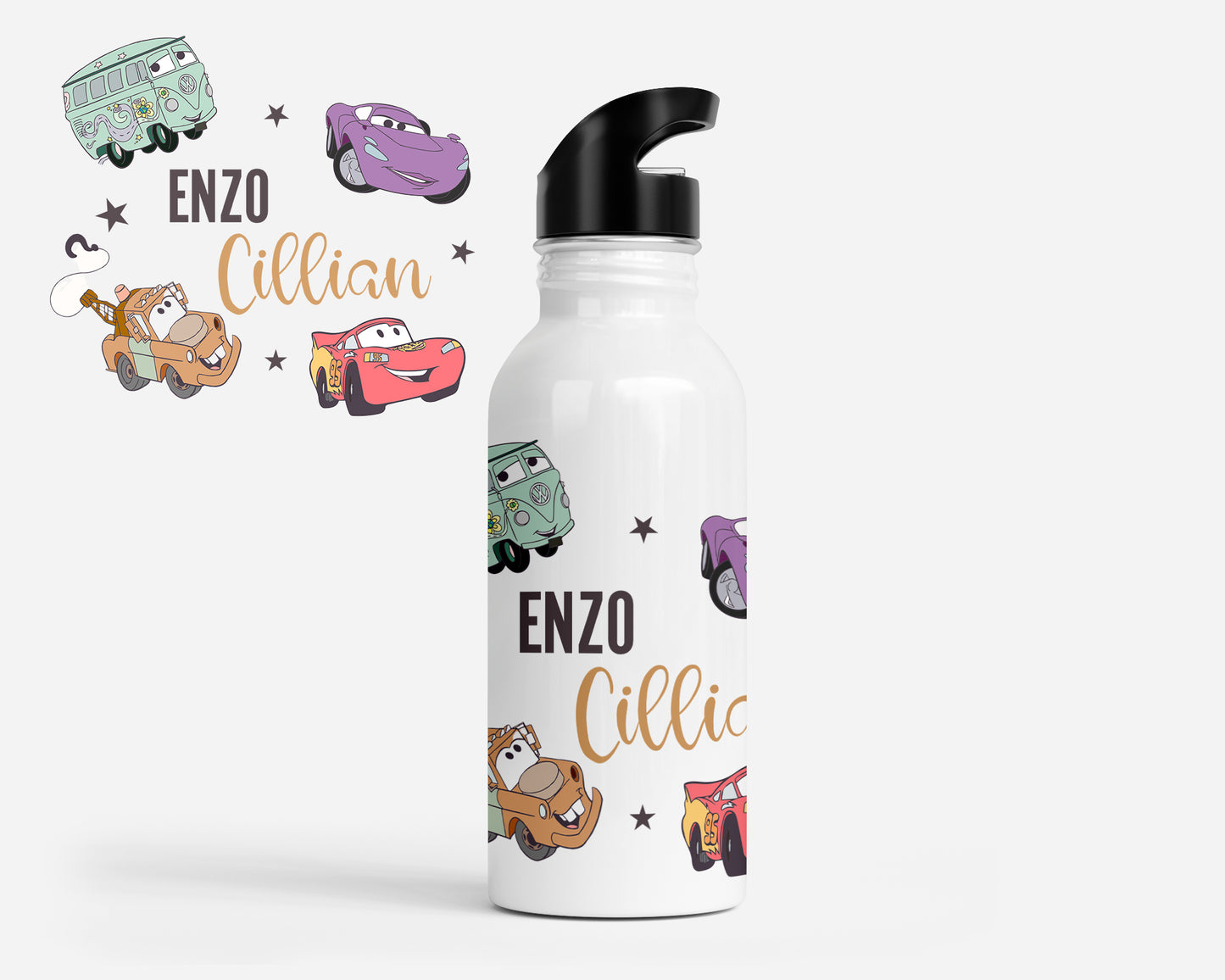 Mater & Friends Personalized Kids Water Bottle