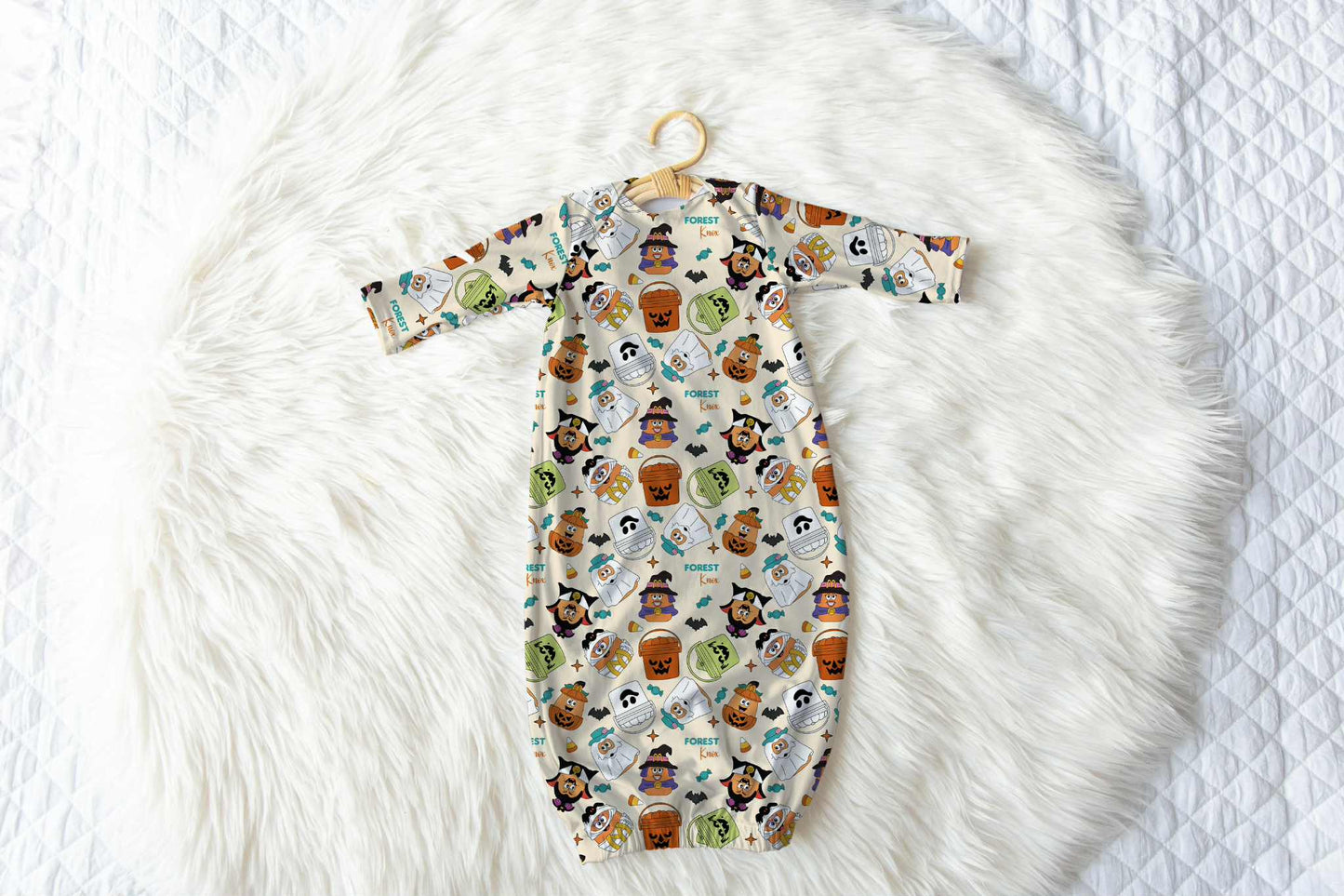 Boo Buckets Halloween Personalized Name Infant Gown