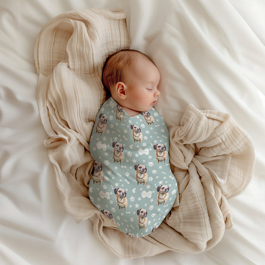 Upload Your Pet! Personalized Swaddle with Custom Pet Cartoon & Name