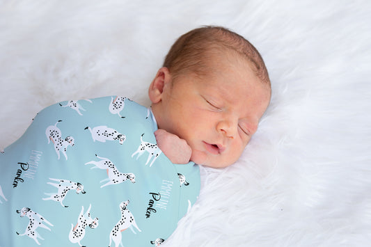Seeing Spots Personalized Name Swaddle Blanket