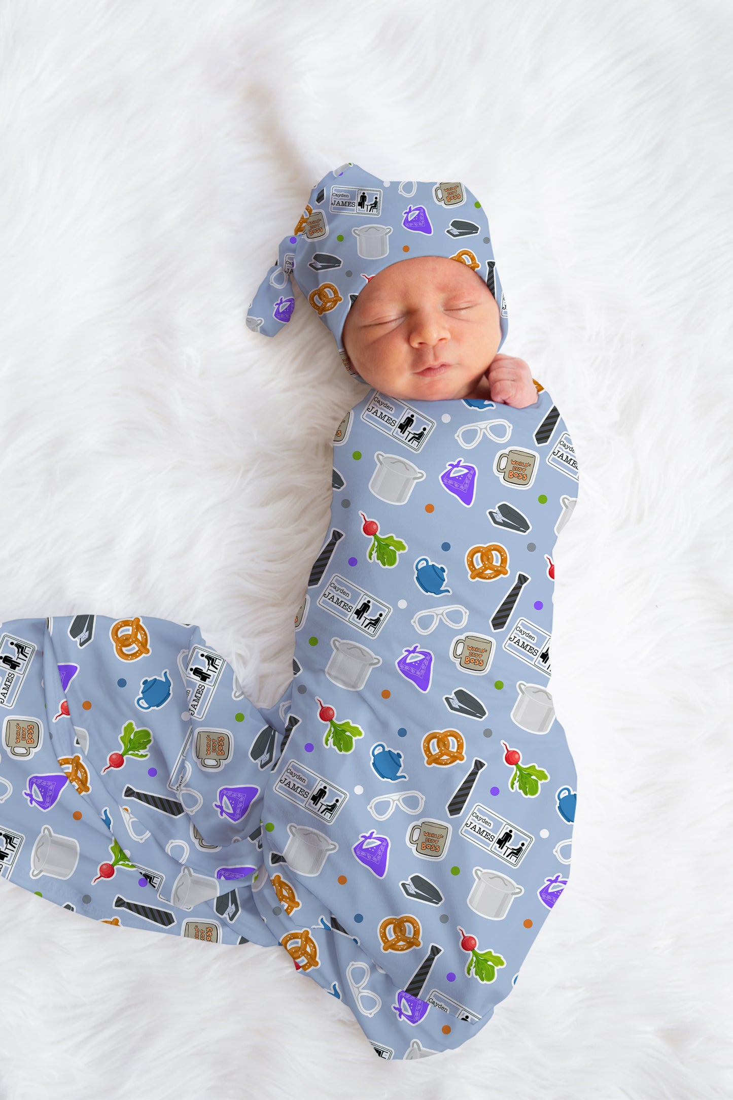 Paper Business Personalized Name Swaddle