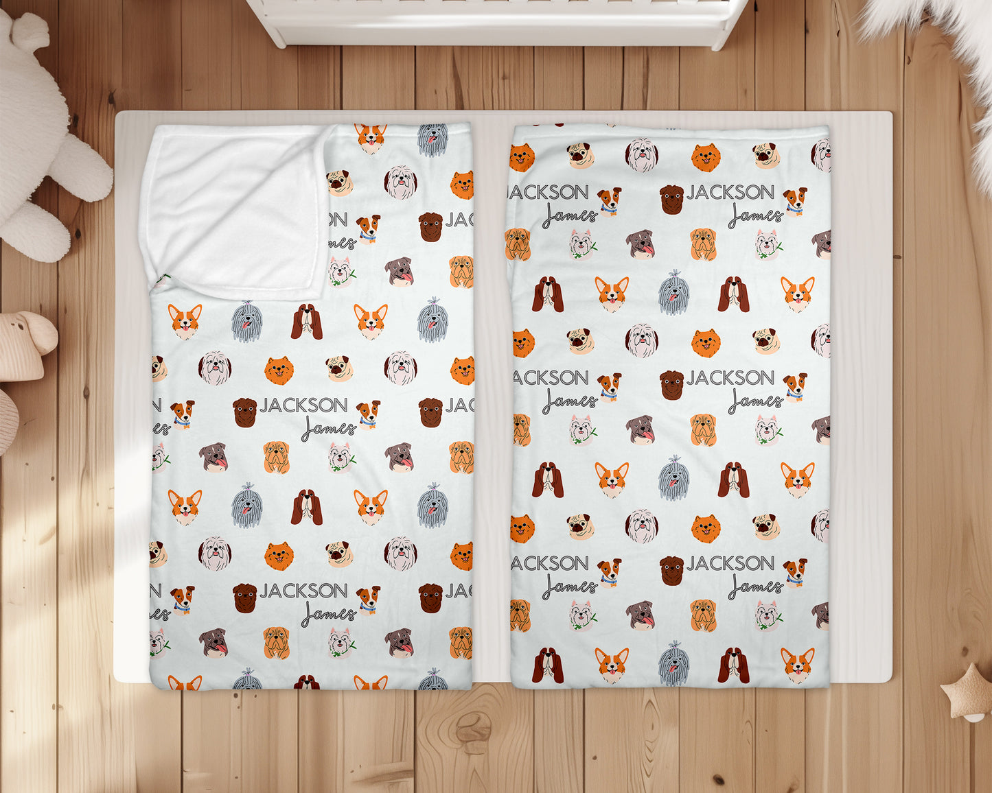 Dog Faces Personalized Minky Plush Nap Sack