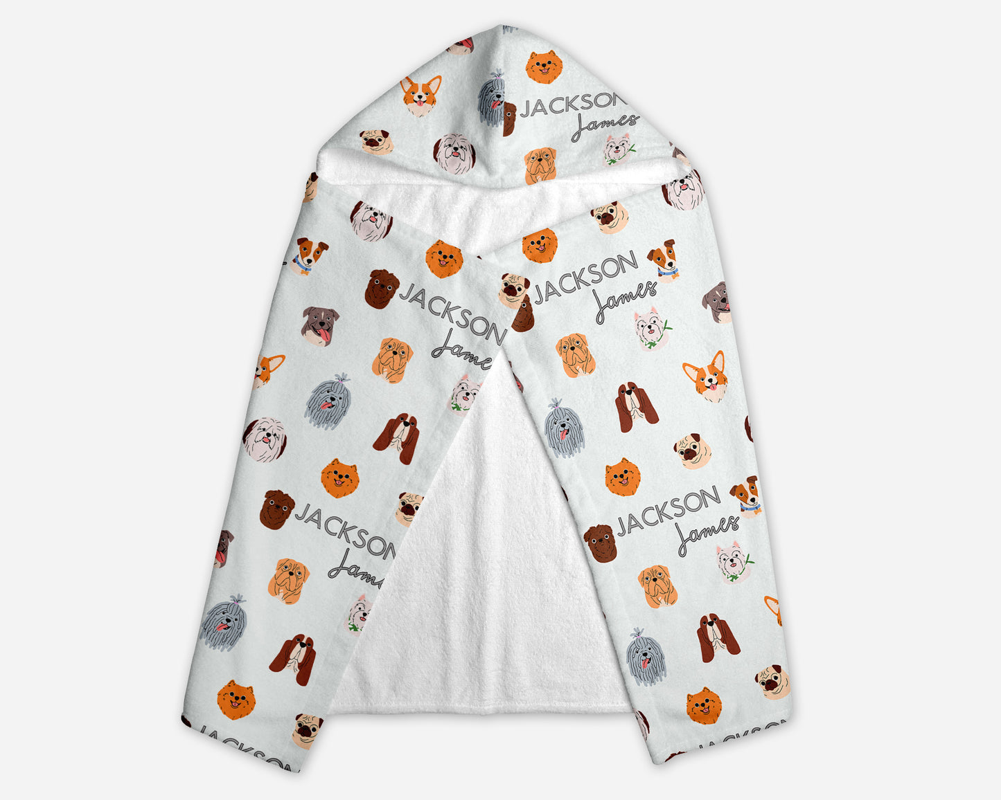 Dog Faces Personalized Hooded Towel