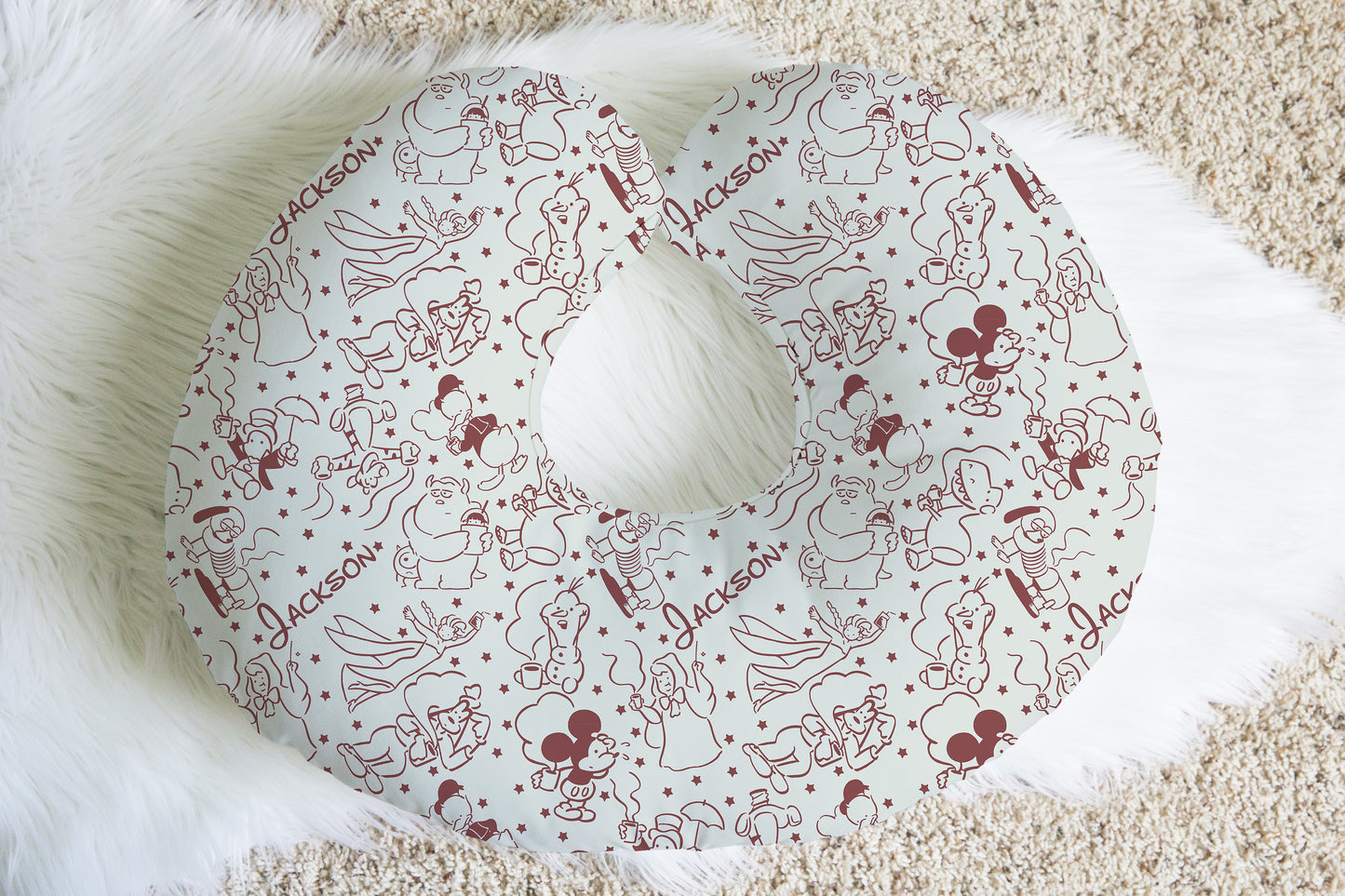 Park Doodles Personalized Name Nursing Pillow Cover