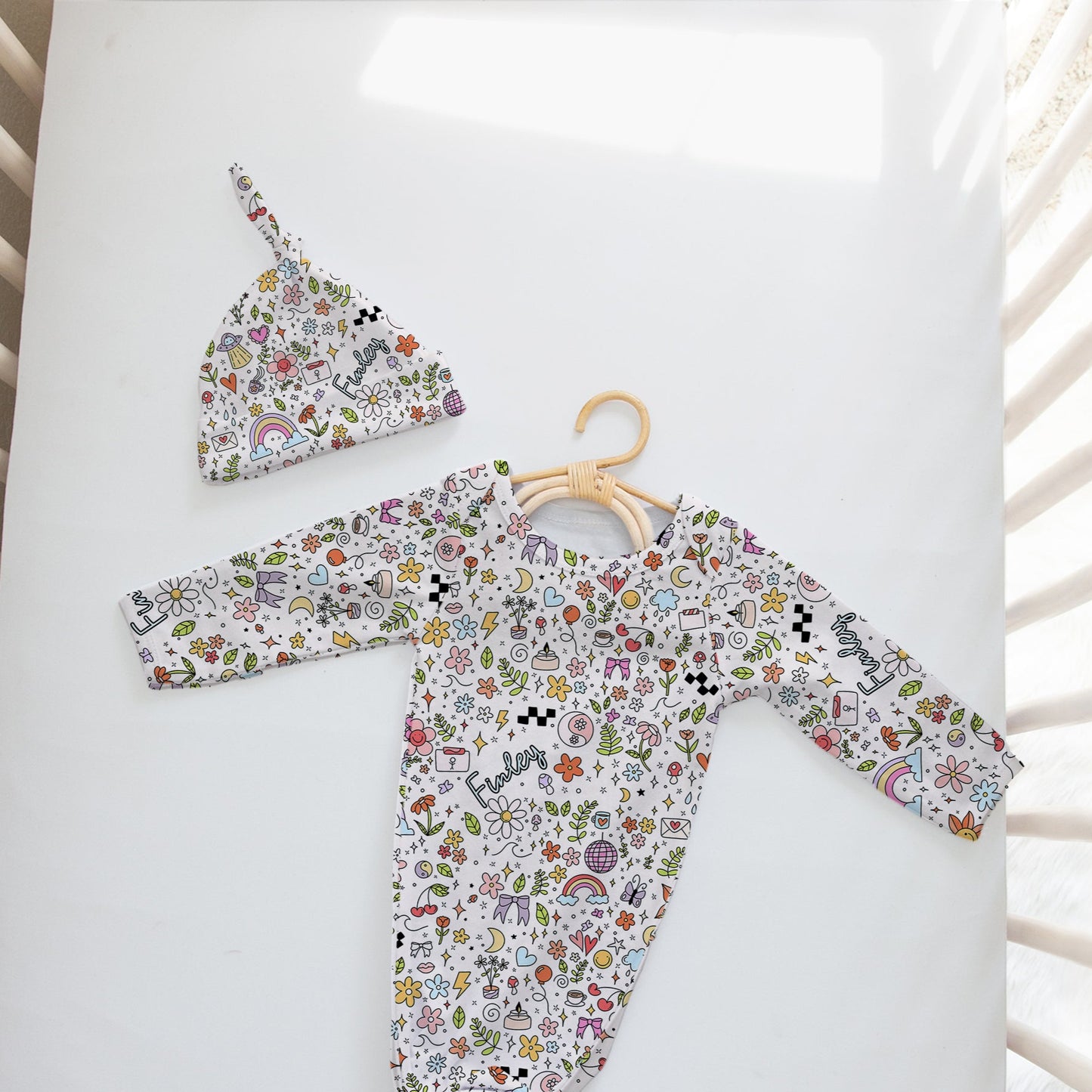Girl Vibes Only Personalized Name Infant Gown