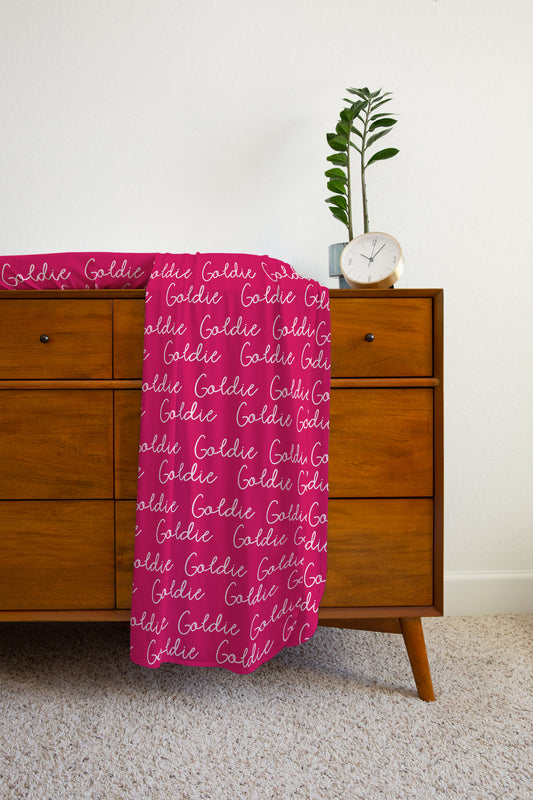 Solid Color Doodle Font Personalized Name Swaddle