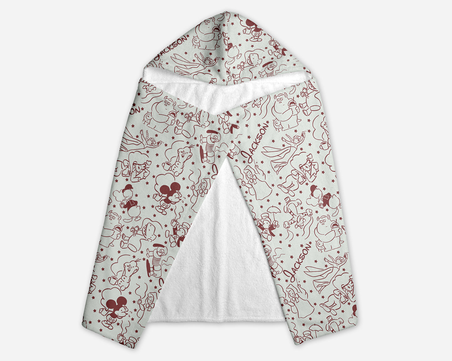 Park Doodles Mint Personalized Hooded Towel