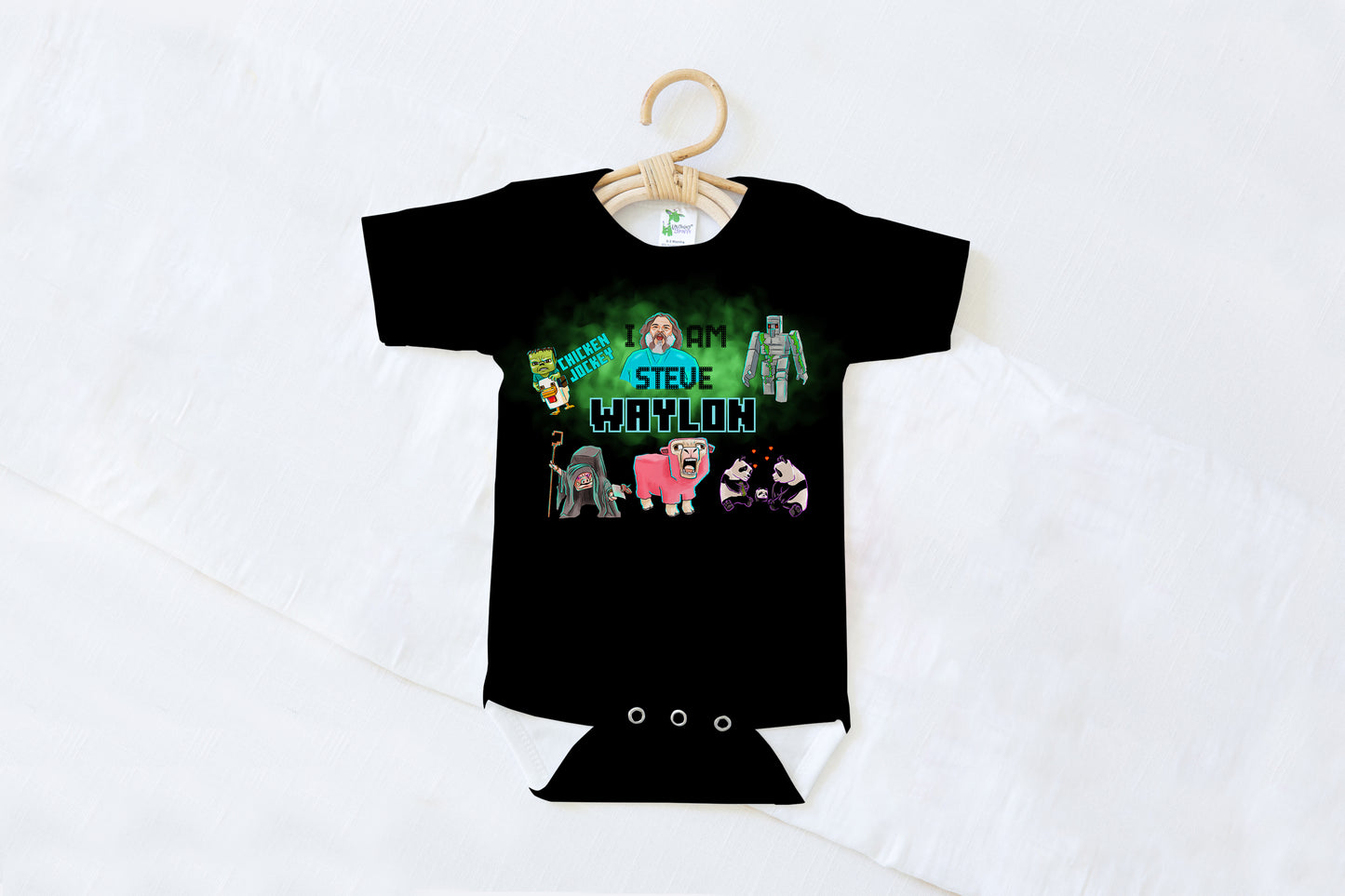 Chicken Jockey Graphic Personalized Baby Bodysuit