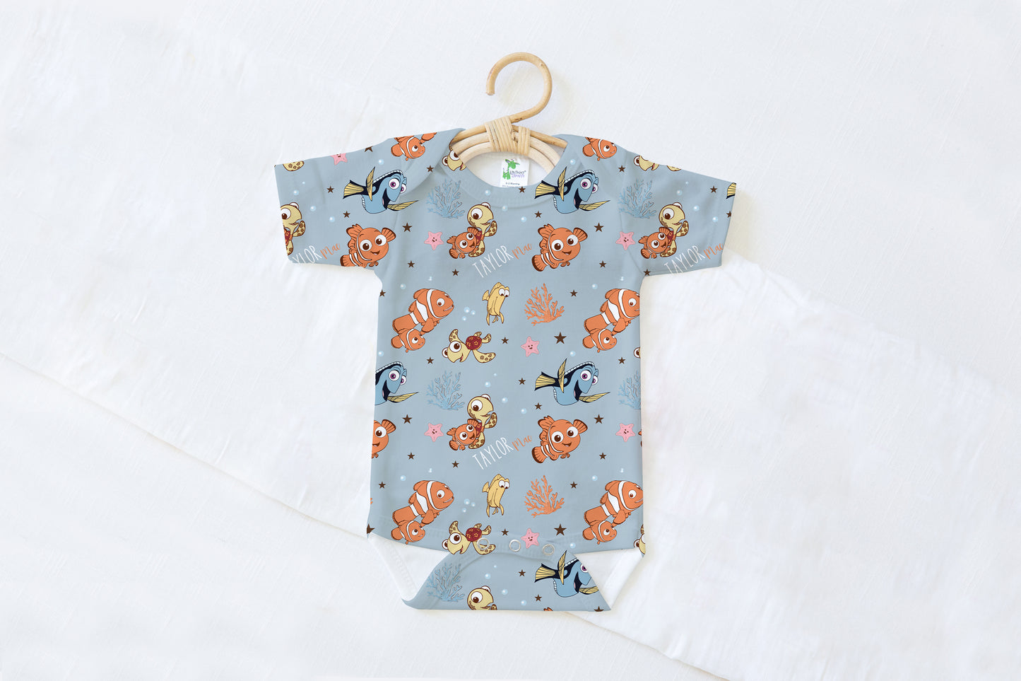 Keep Swimming Personalized Name Baby Bodysuit
