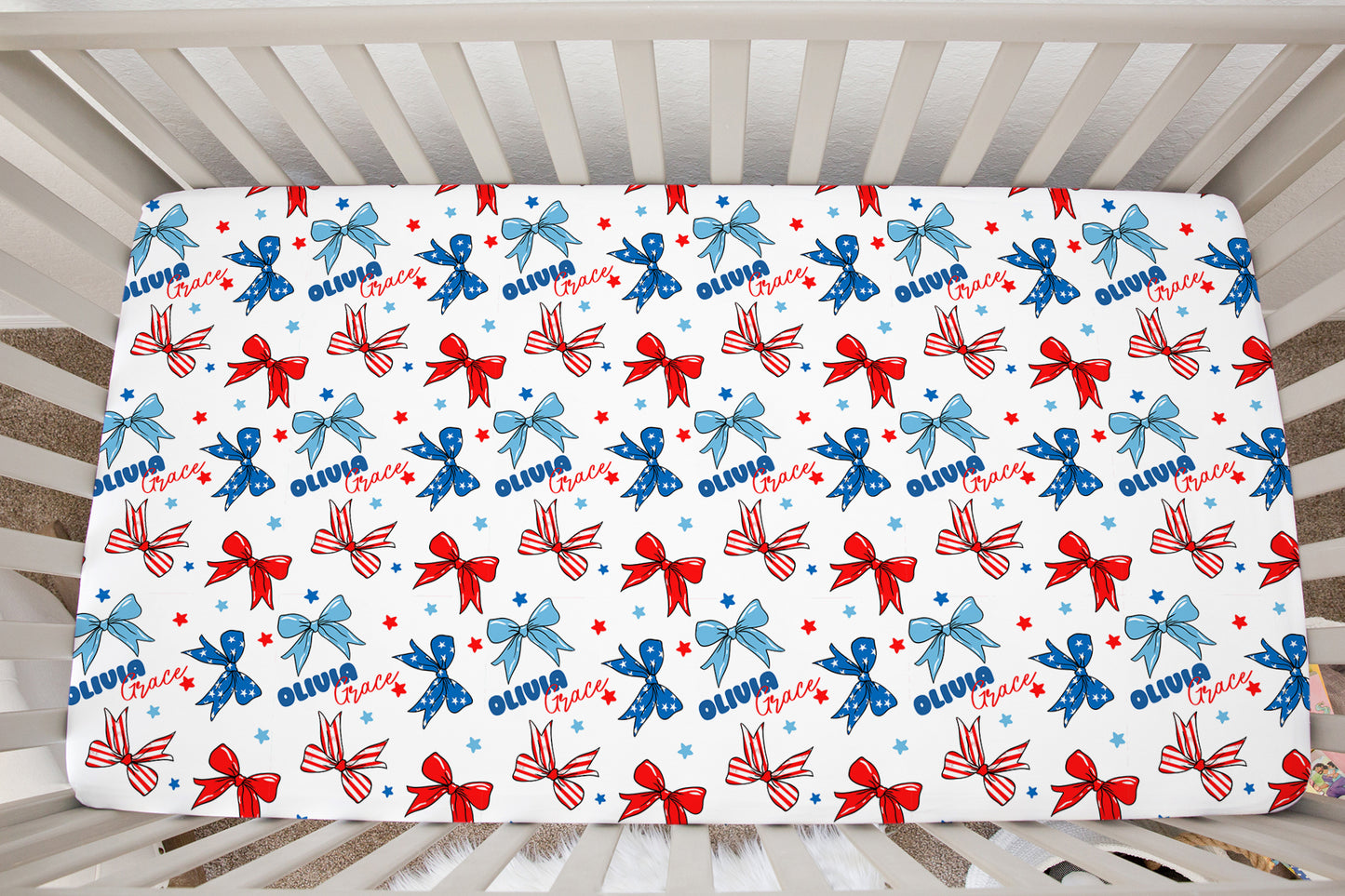 America The BOW-tiful Personalized Crib Sheet
