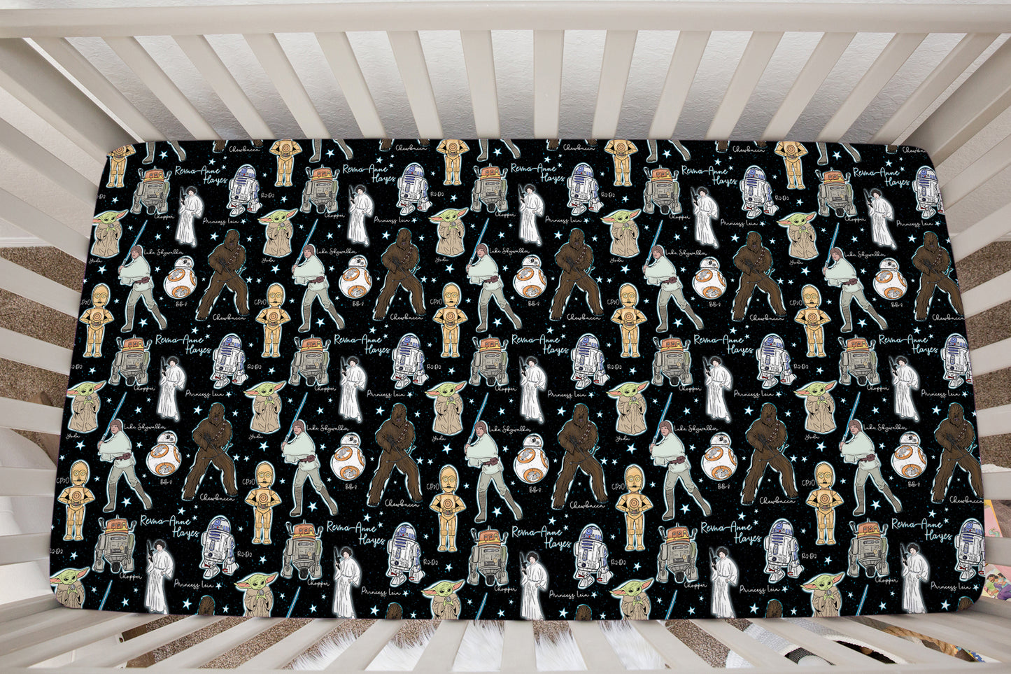 Galactic Dreams Personalized Crib Sheet