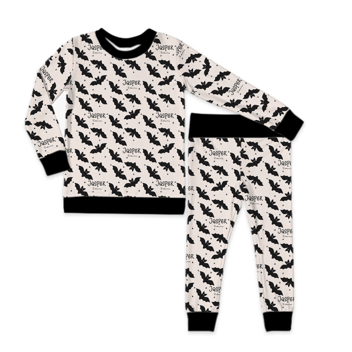 Feelin Batty Halloween Long Sleeve Jersey Jams – Two-Piece Loungewear Set