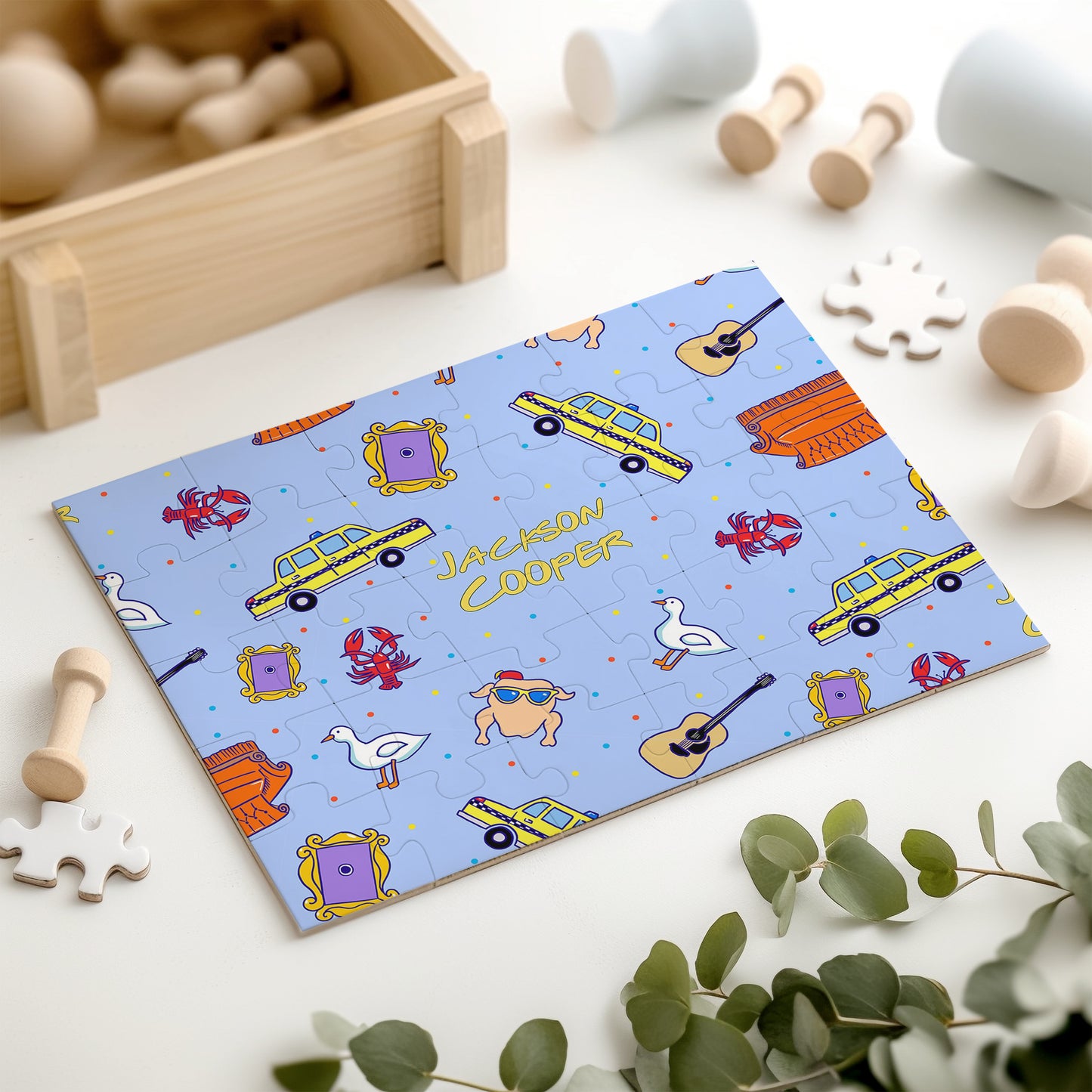 Besties Blue Kids Personalized 30 Piece Puzzle