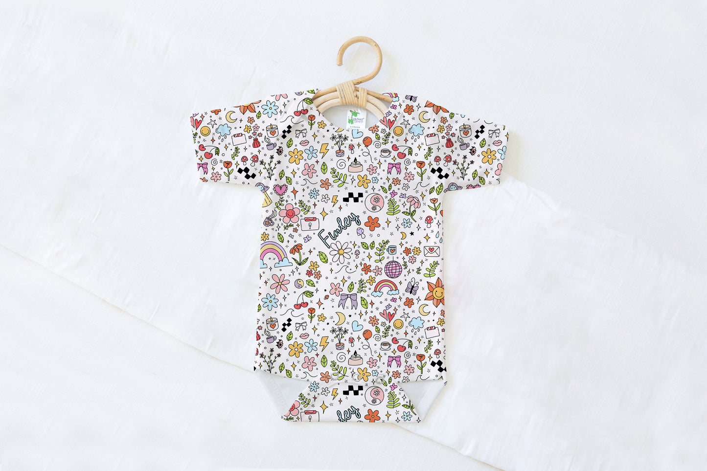 Girl Vibes Only Personalized Name Baby Bodysuit
