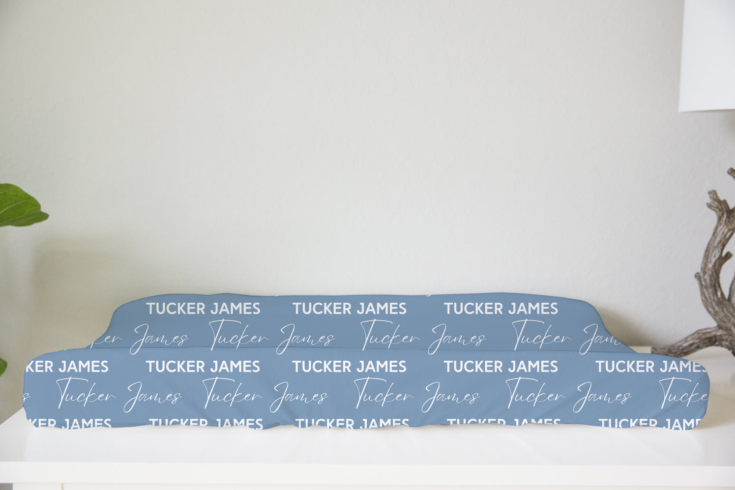 Solid Color Stacked Font Personalized Changing Pad Cover