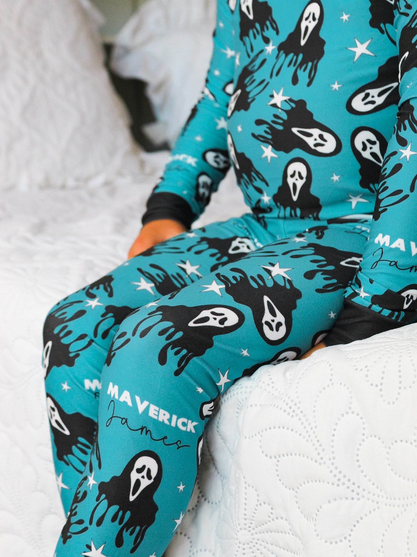 Don't Hang Up Halloween Long Sleeve Jersey Jams – Two-Piece Loungewear Set