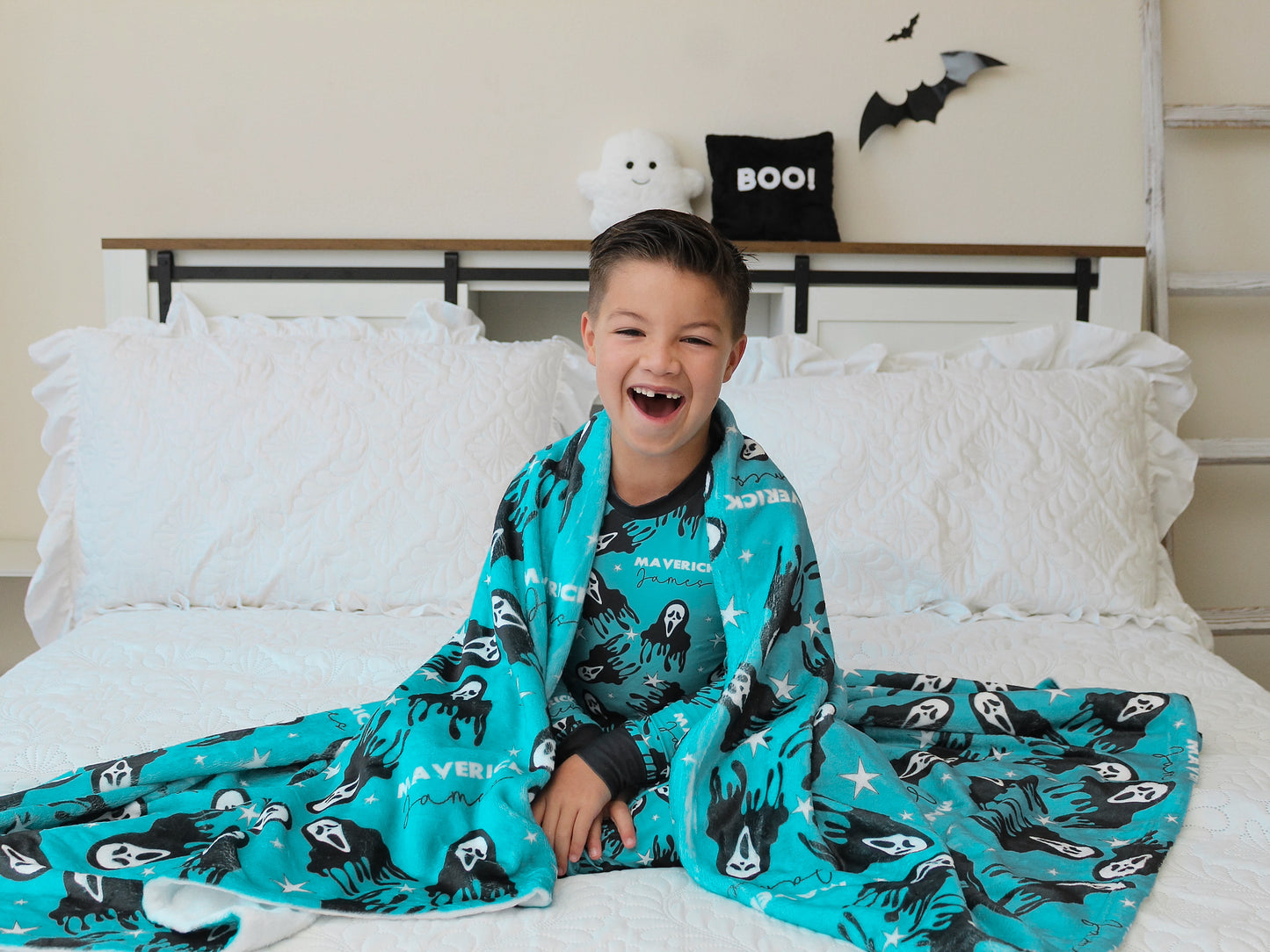 Don't Hang Up Halloween Long Sleeve Jersey Jams – Two-Piece Loungewear Set