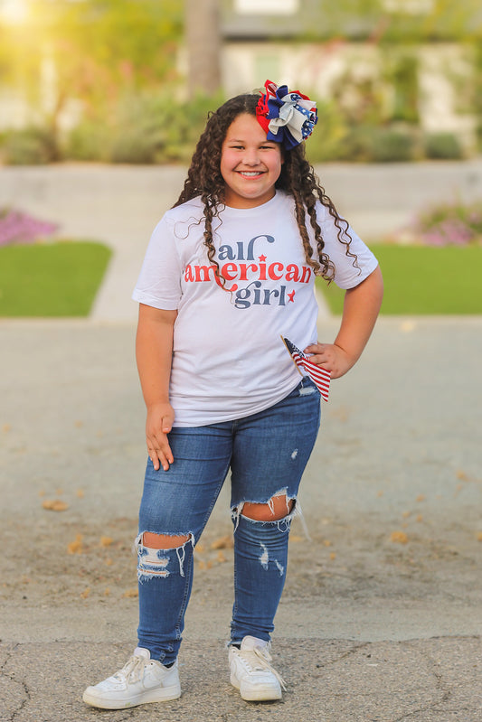 All American Girl Kids Graphic Tee | White