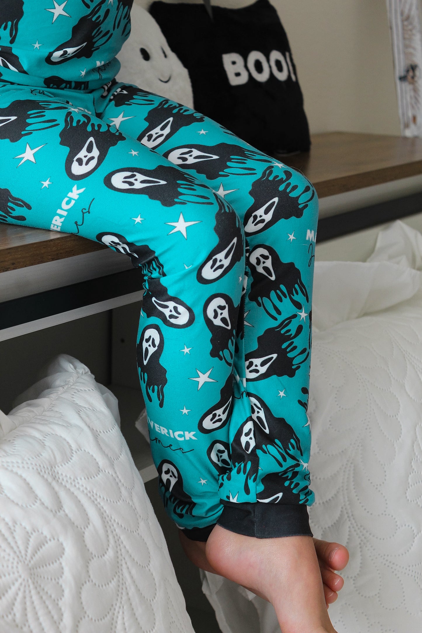 Don't Hang Up Halloween Long Sleeve Jersey Jams – Two-Piece Loungewear Set