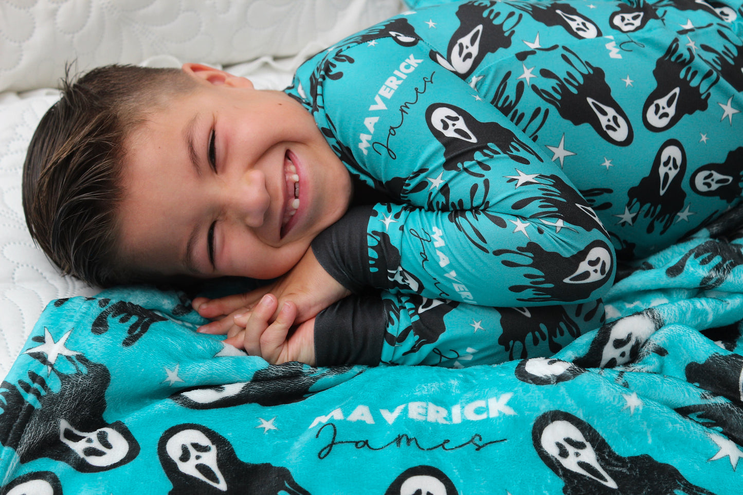 Don't Hang Up Halloween Long Sleeve Jersey Jams – Two-Piece Loungewear Set