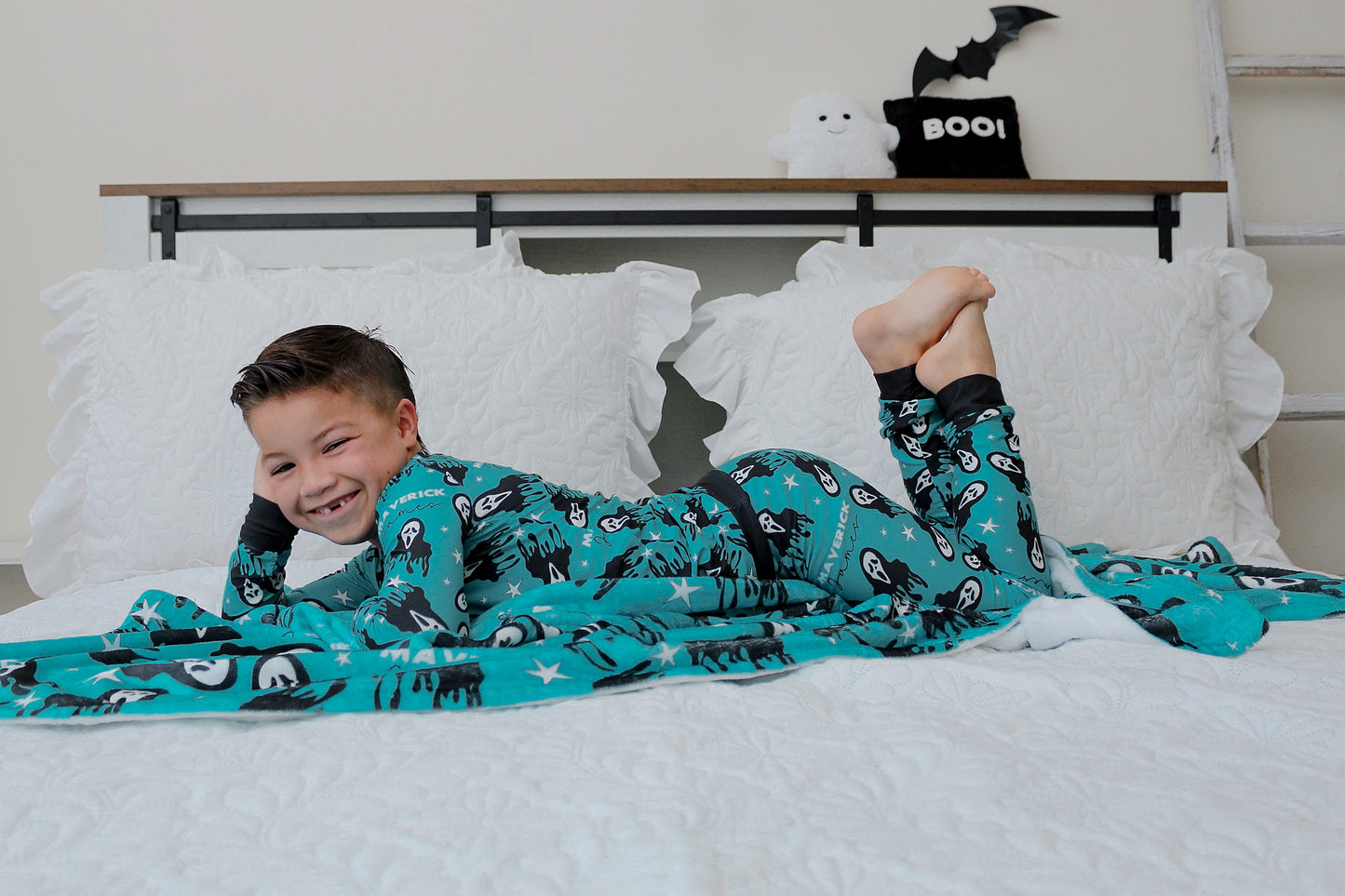 Don't Hang Up Halloween Long Sleeve Jersey Jams – Two-Piece Loungewear Set