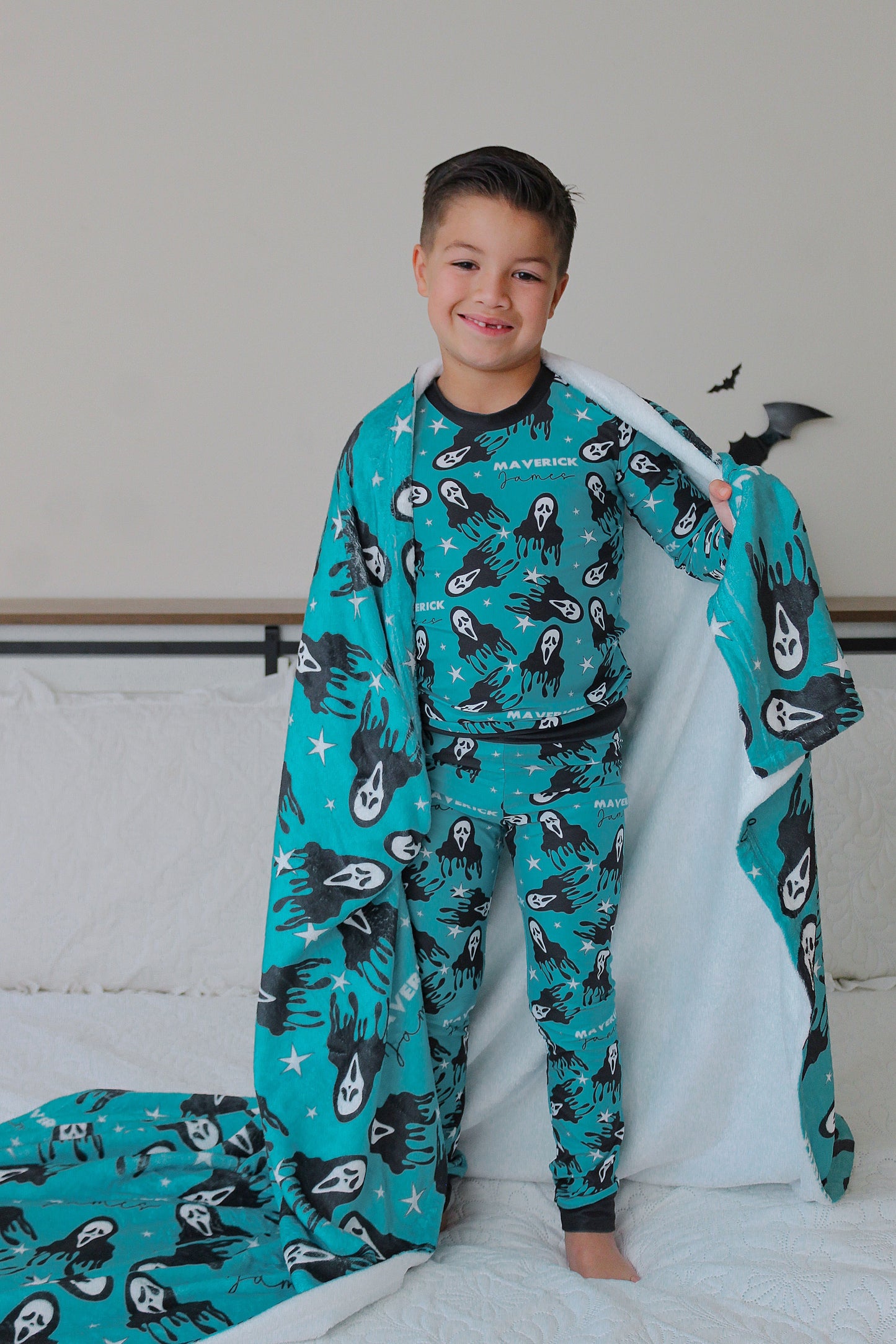 Don't Hang Up Halloween Long Sleeve Jersey Jams – Two-Piece Loungewear Set