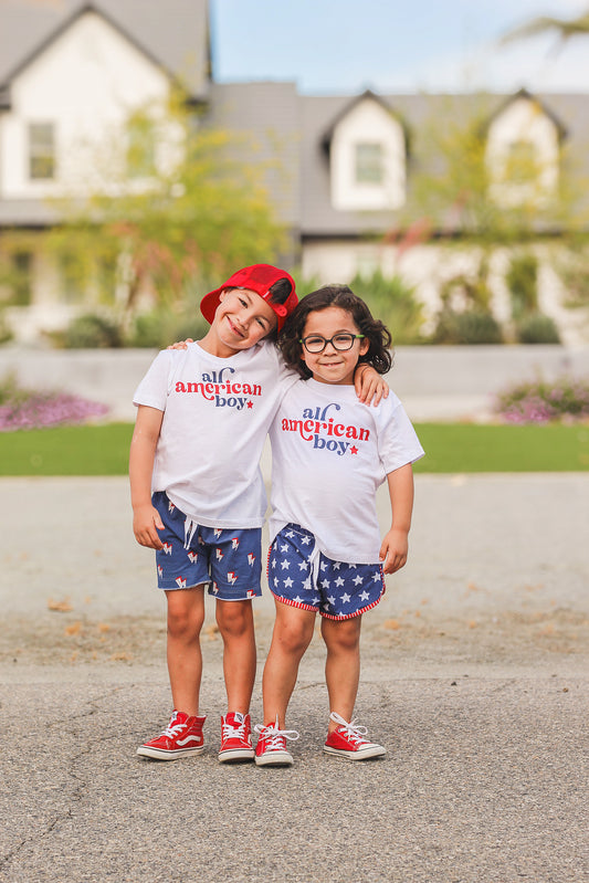 All American Boy Kids Graphic Tee | White