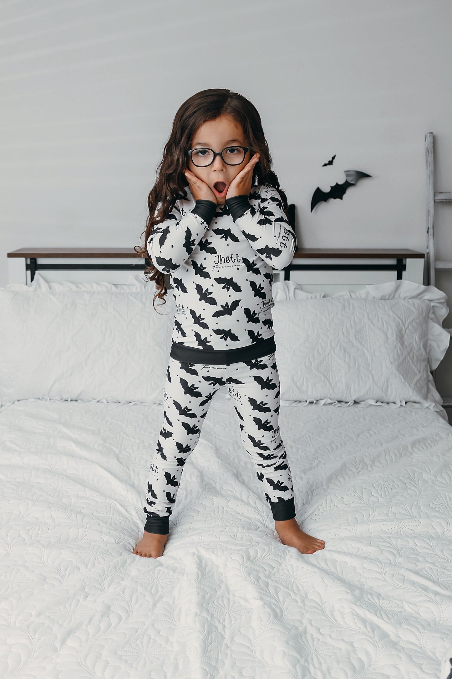 Feelin Batty Halloween Long Sleeve Jersey Jams – Two-Piece Loungewear Set