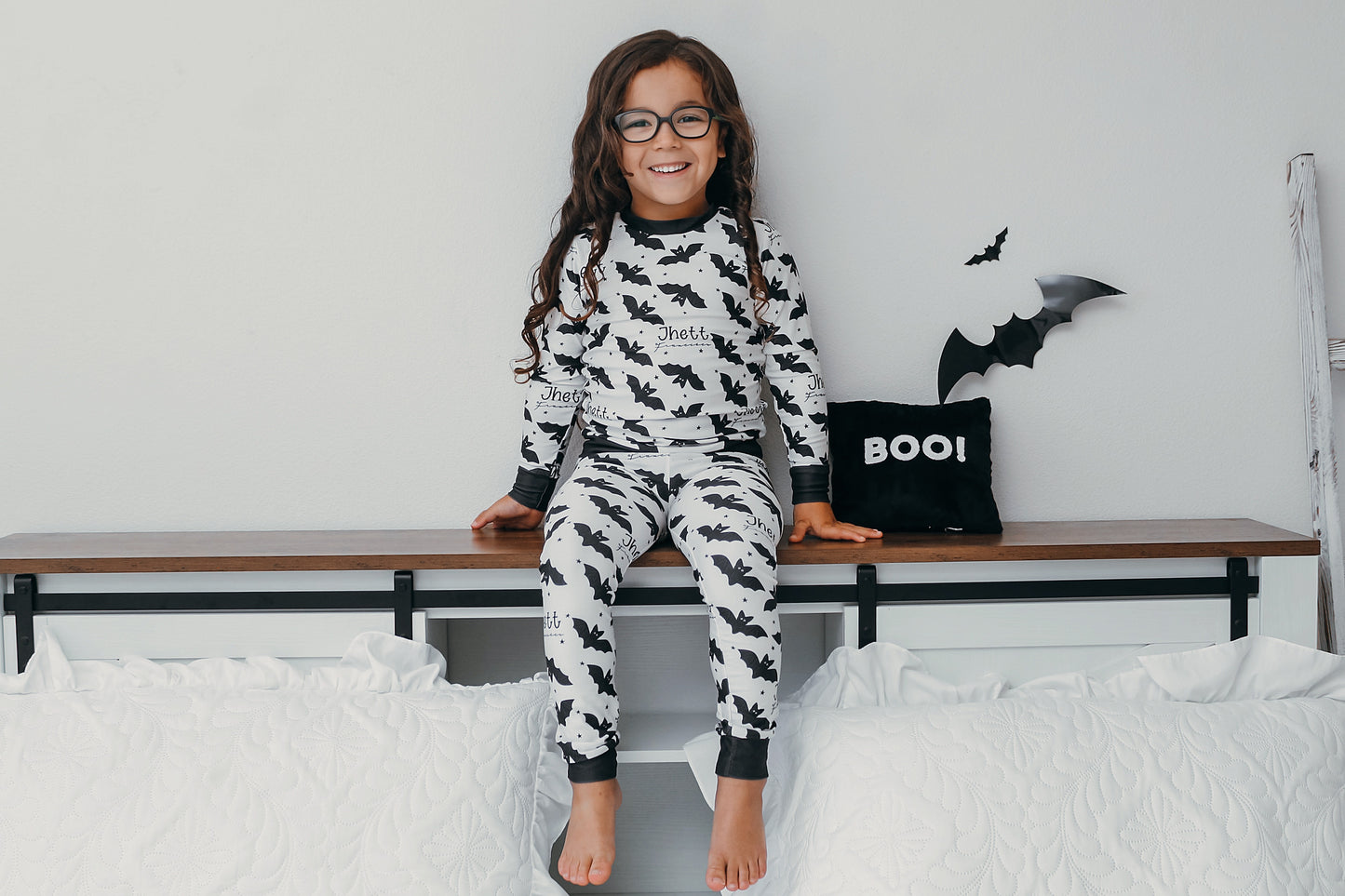 Feelin Batty Halloween Long Sleeve Jersey Jams – Two-Piece Loungewear Set