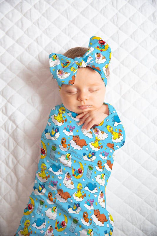 Snoozy Street Personalized Name Swaddle