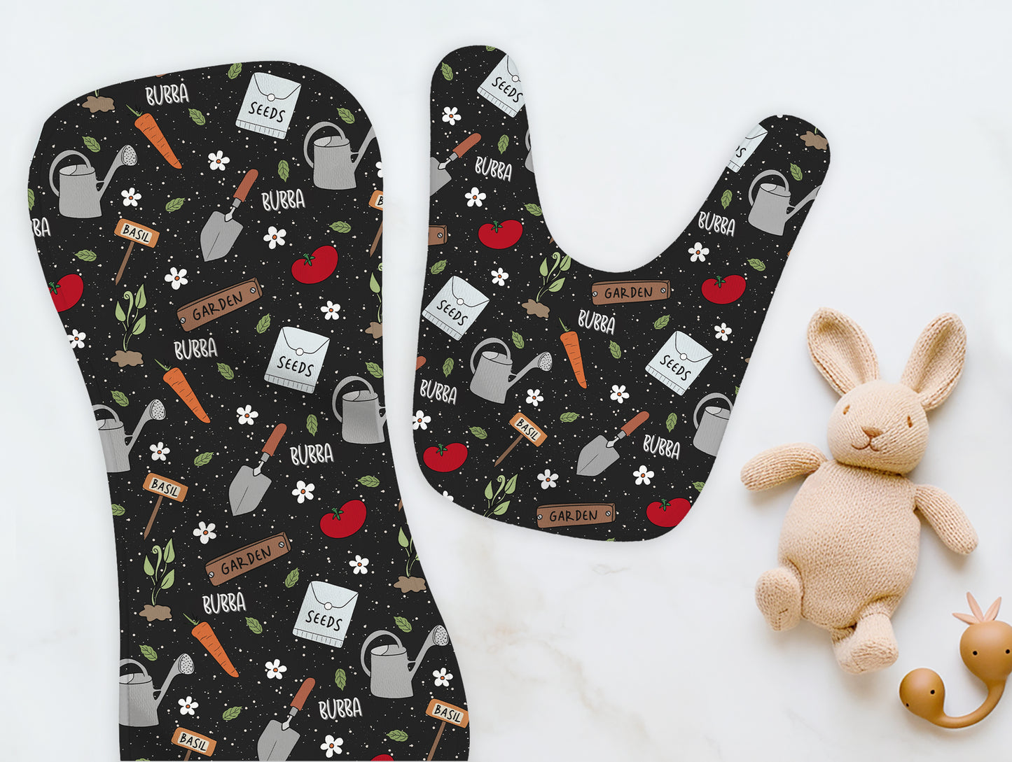 Green Thumb Personalized Name Burp Cloth & Bib