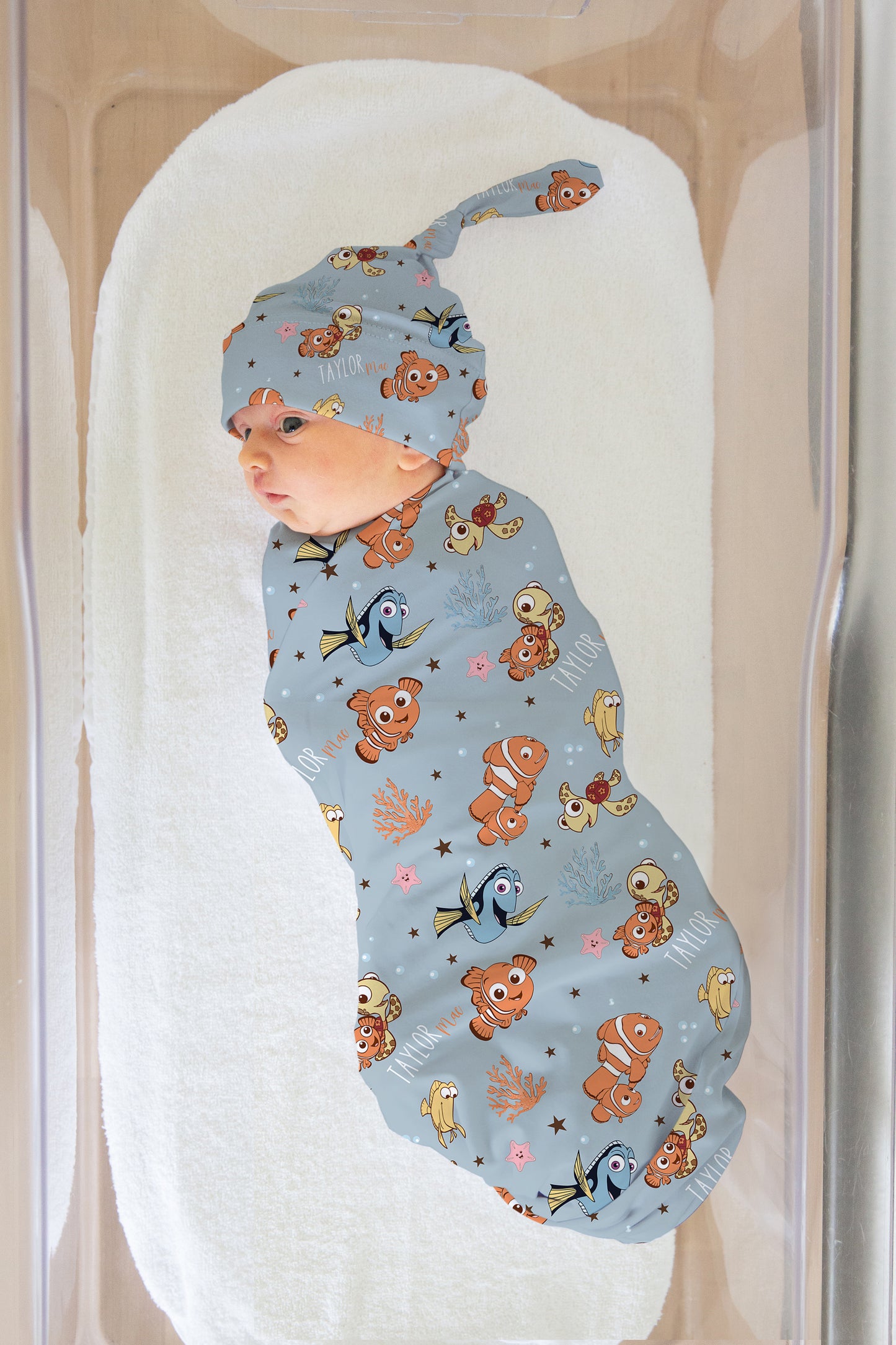 Keep Swimming Personalized Name Swaddle
