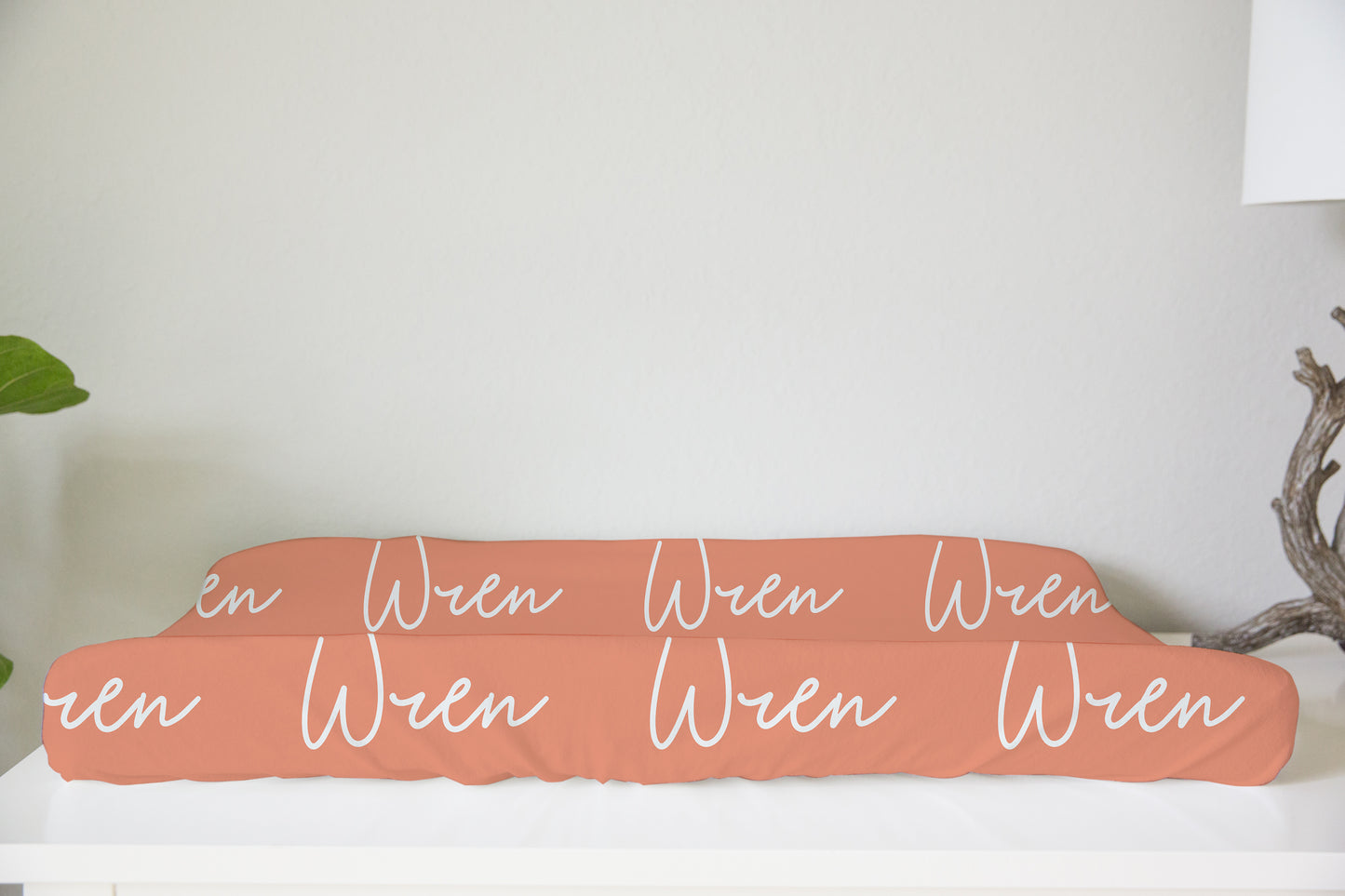 Solid Color Doodle Font Personalized Changing Pad Cover