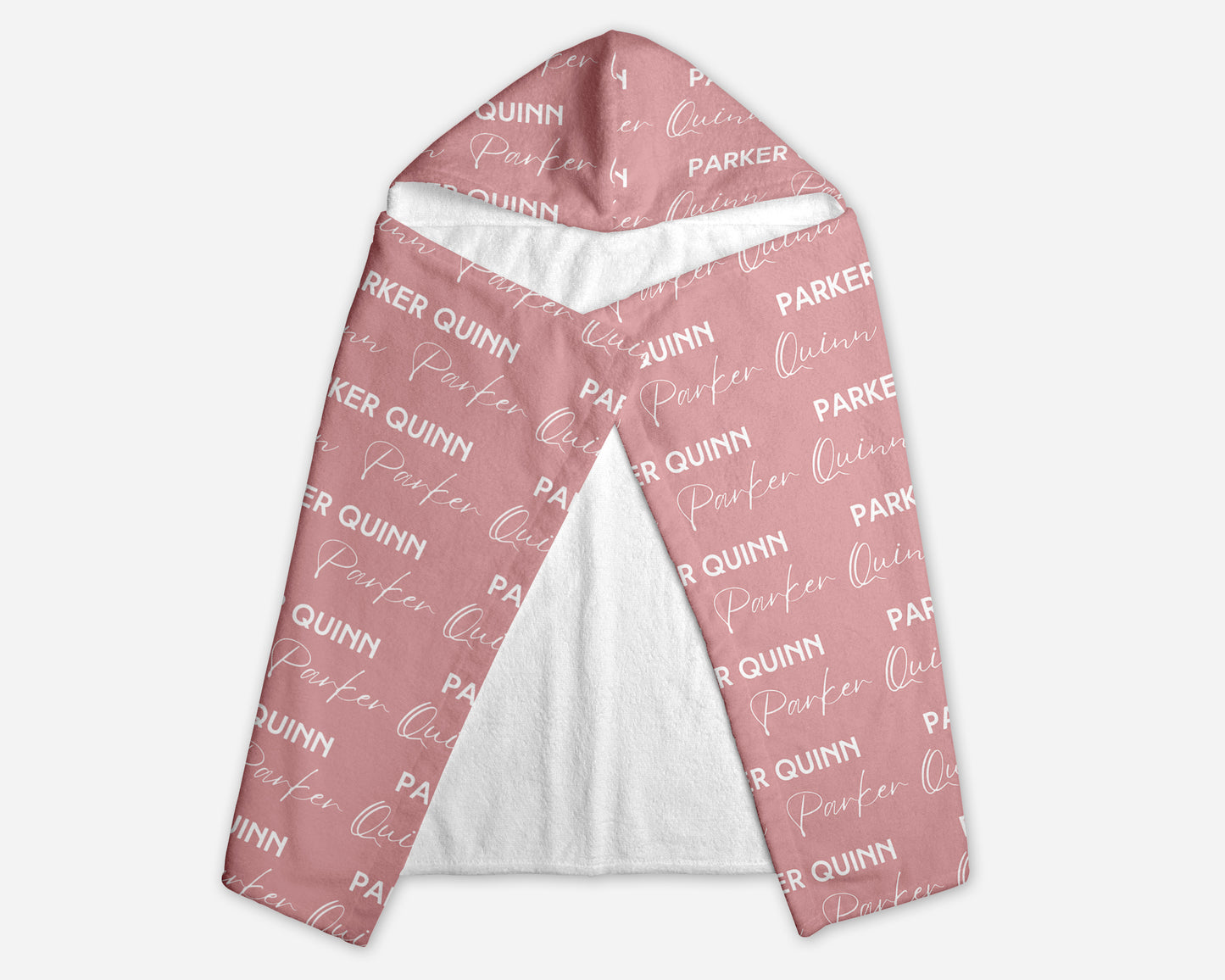 Solid Color Script & Block Font Personalized Hooded Towel