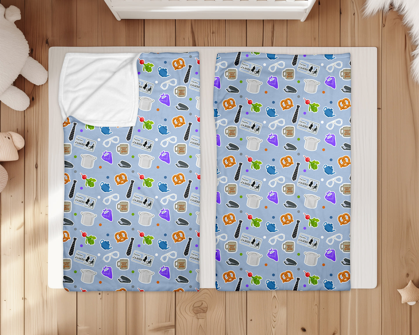Paper Business Personalized Minky Plush Nap Sack