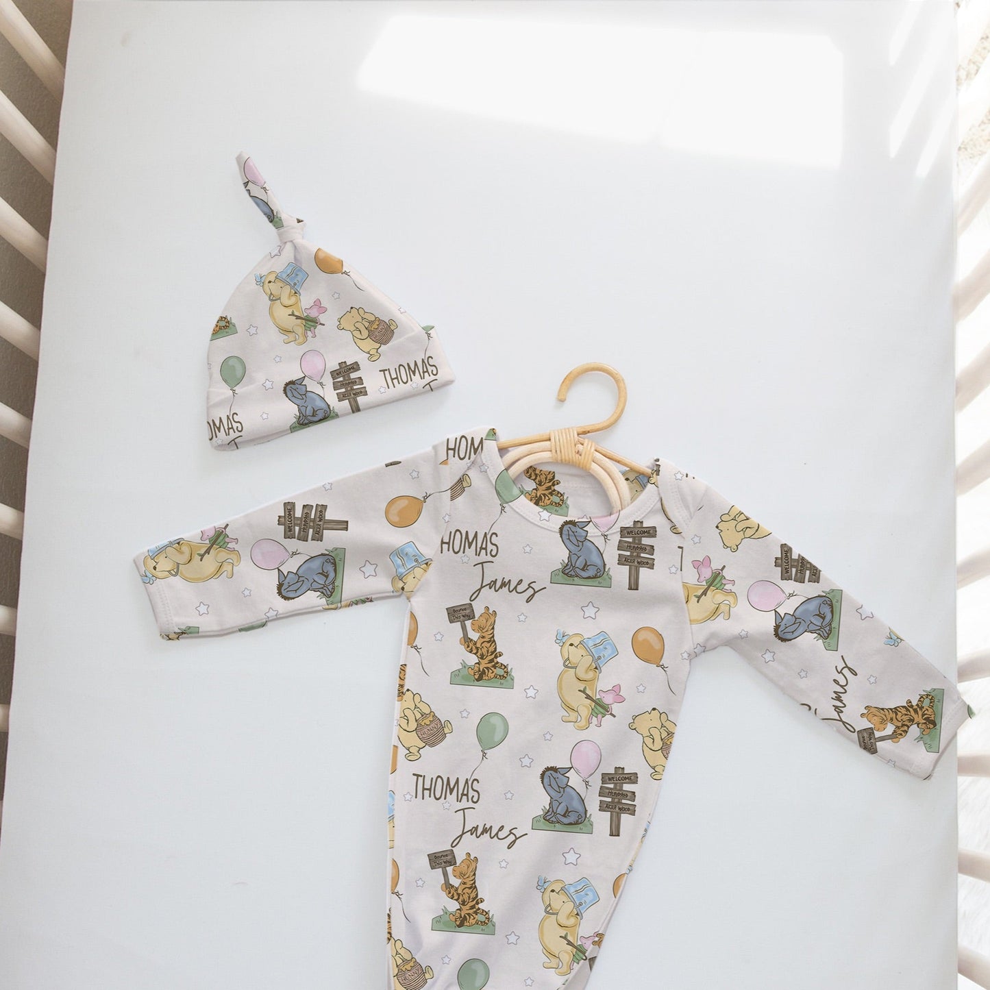 Winnie The Pooh Personalized Name Infant Gown