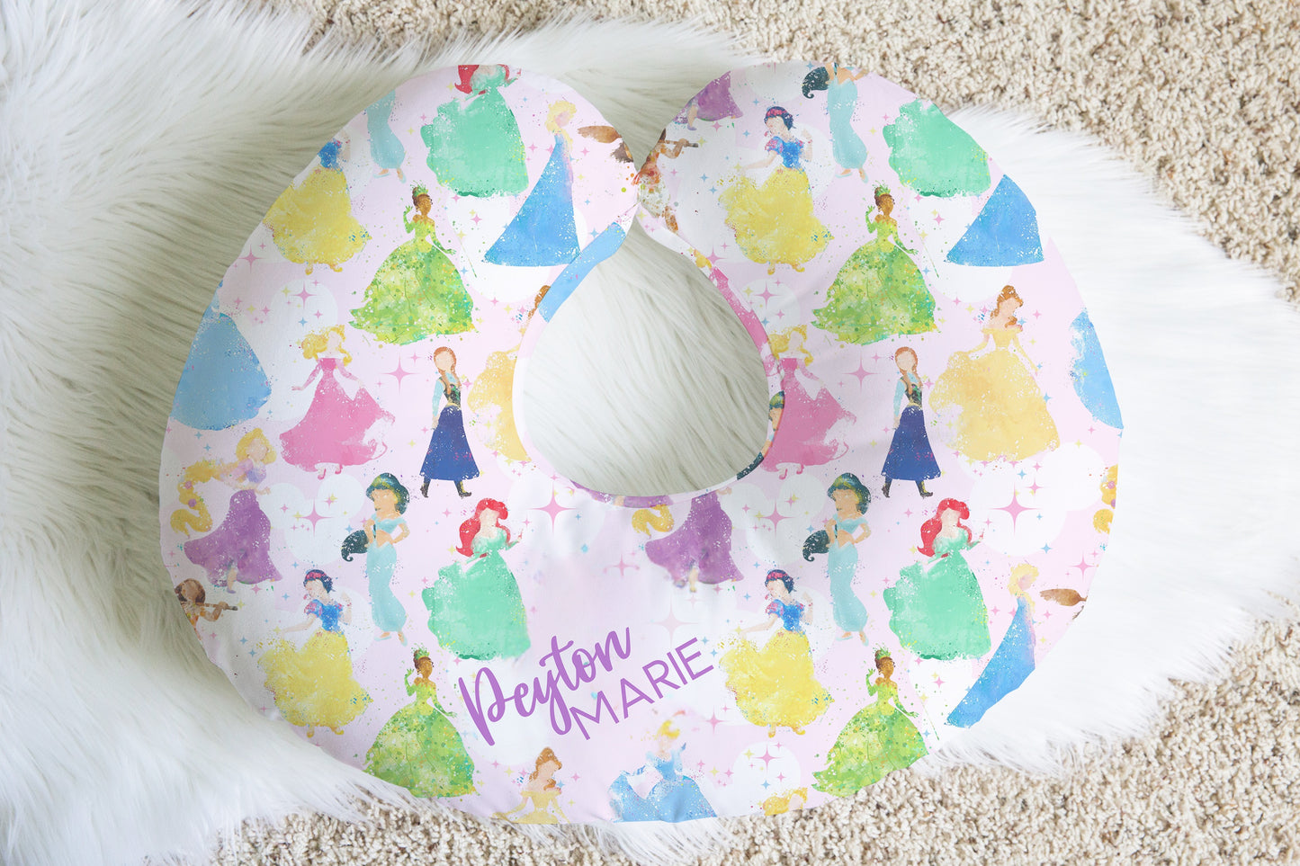 Princess Personalized Baby Name Nursing Pillow Cover