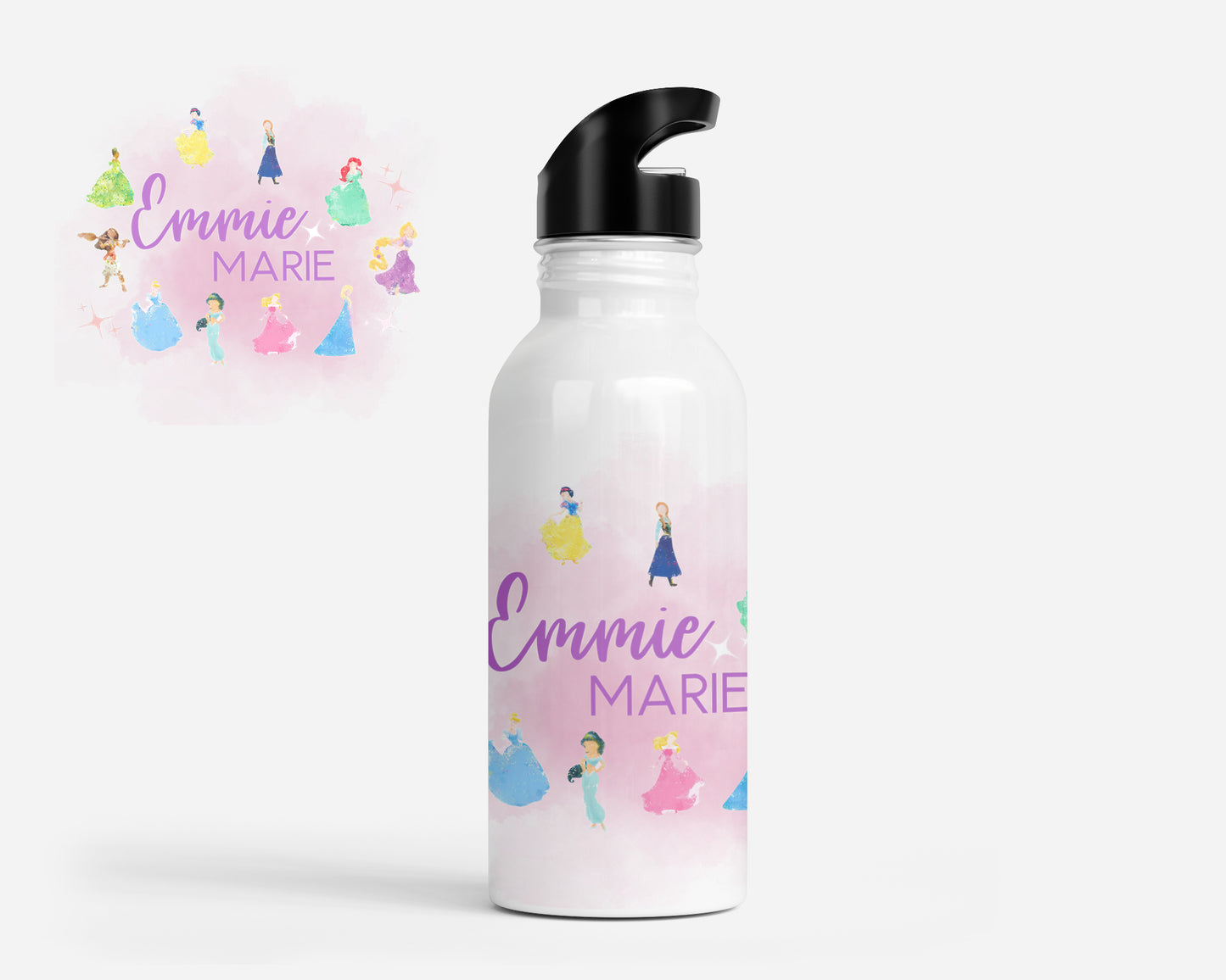 Princess Personalized Kids Water Bottle