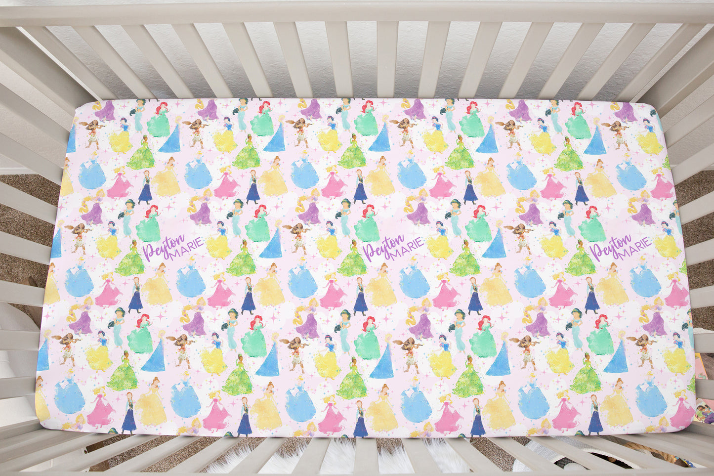 Princess Personalized Crib Sheet