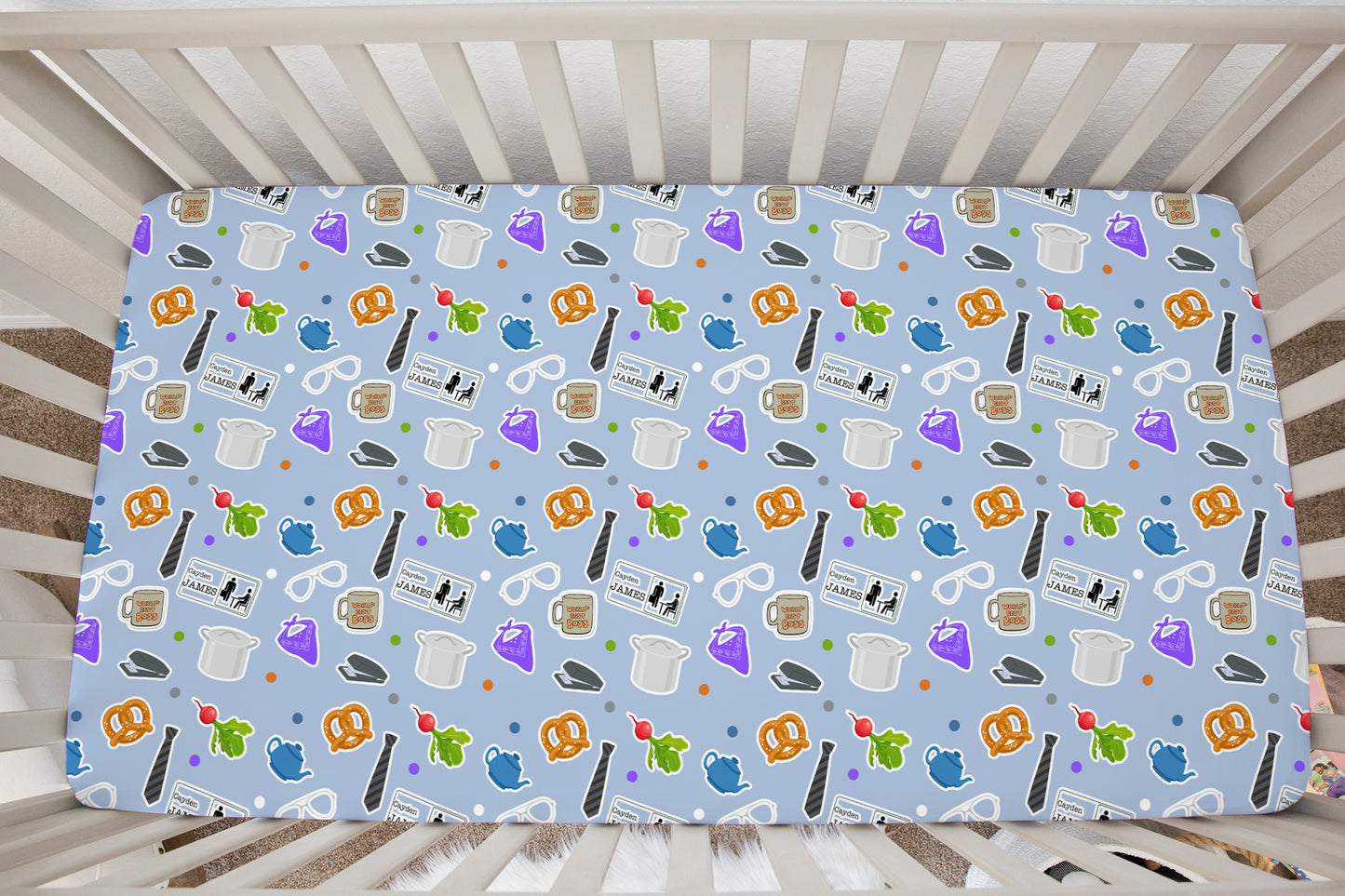 Paper Business Personalized Crib Sheet