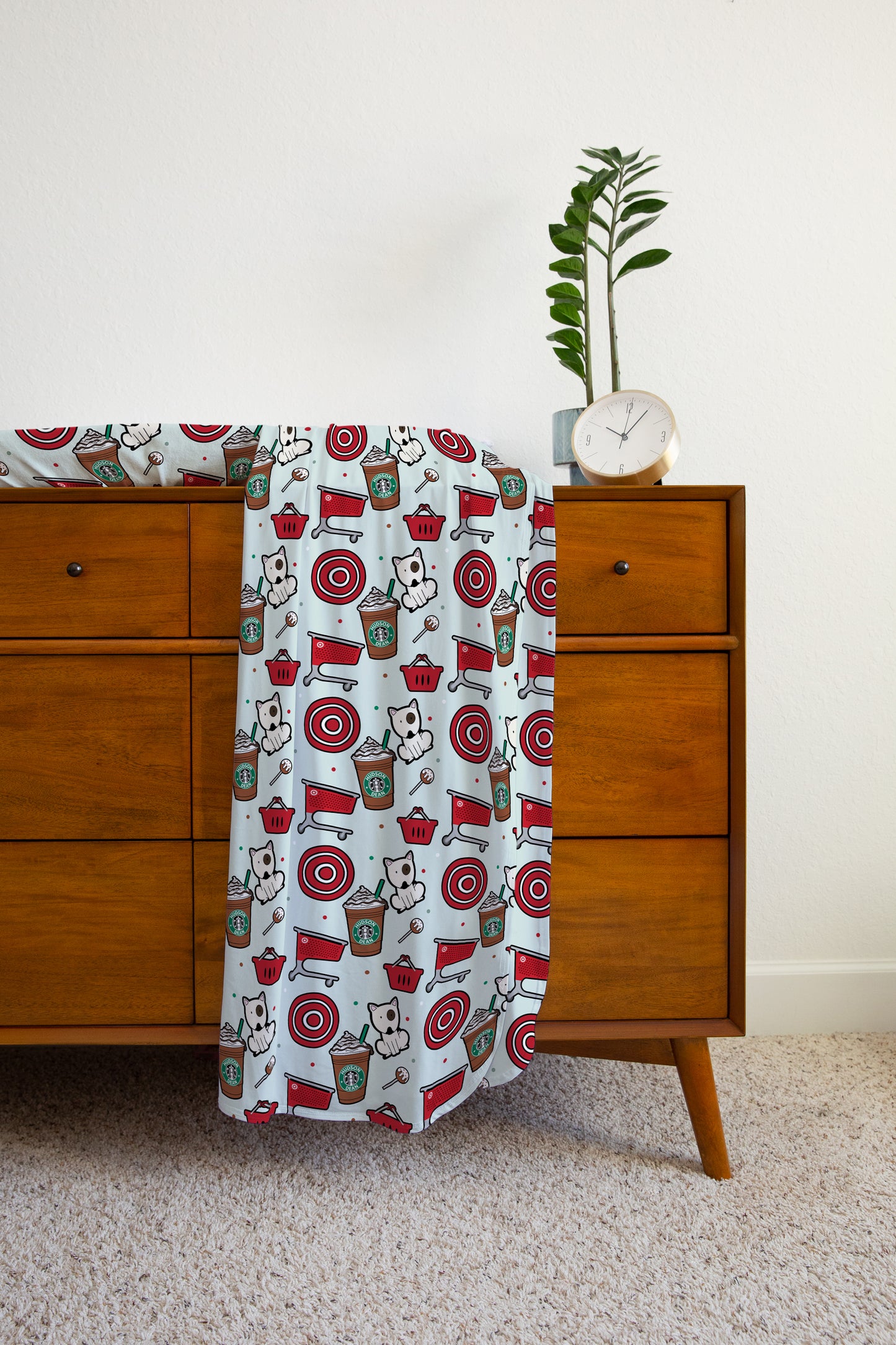 Carts & Coffee Personalized Name Swaddle