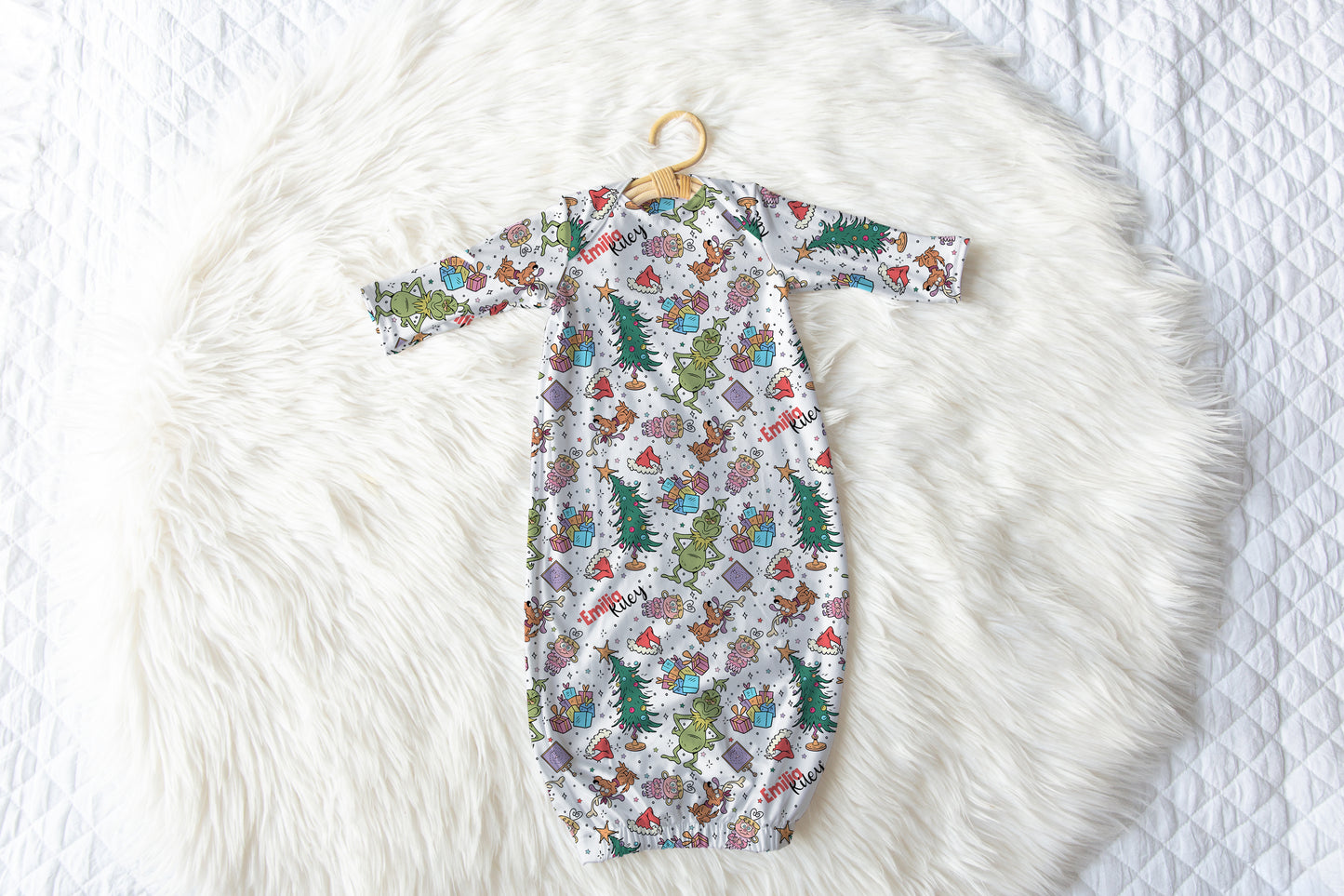 Mean But Merry Christmas Personalized Name Infant Gown