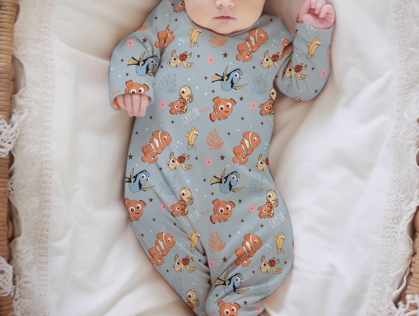 Keep Swimming Personalized Name Infant Gown