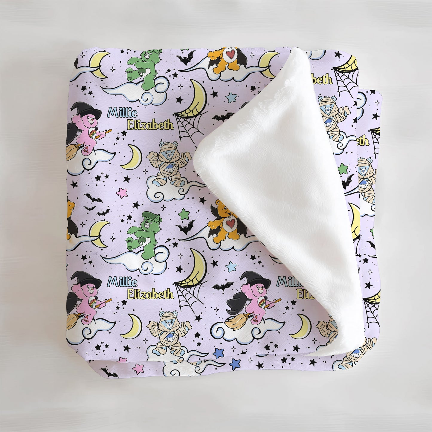 Scare Bears Halloween Personalized Minky Blanket